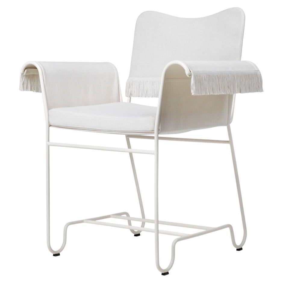 Mid-20th Century Re-Edition Mathieu Mategot Tropique Fringed Dining Chair White