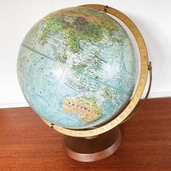 Mid-20th Century Reader's Digest Great World Globe Topographical Desk Globe