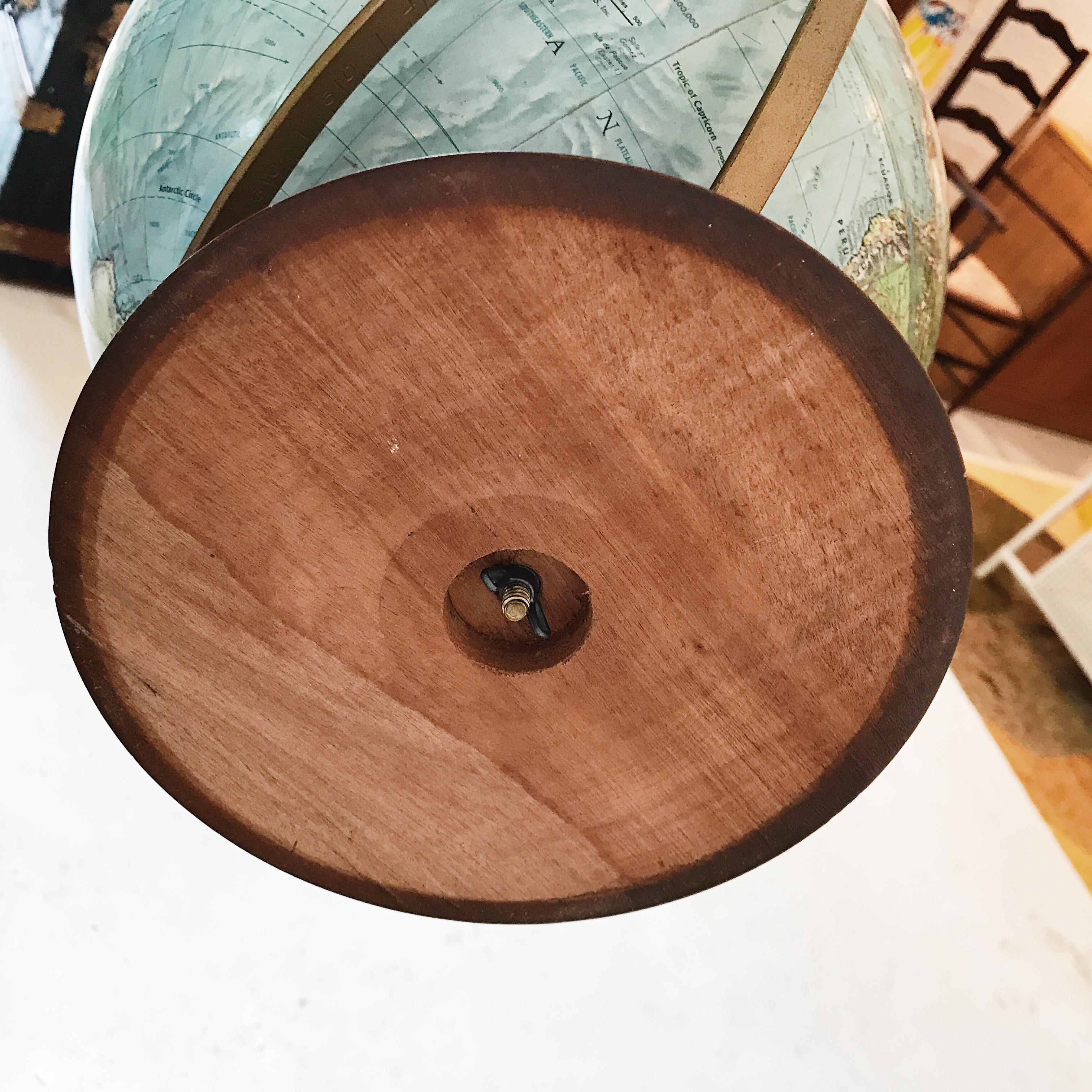 Metal Mid-20th Century Reader's Digest Great World Globe Topographical Desk Globe For Sale