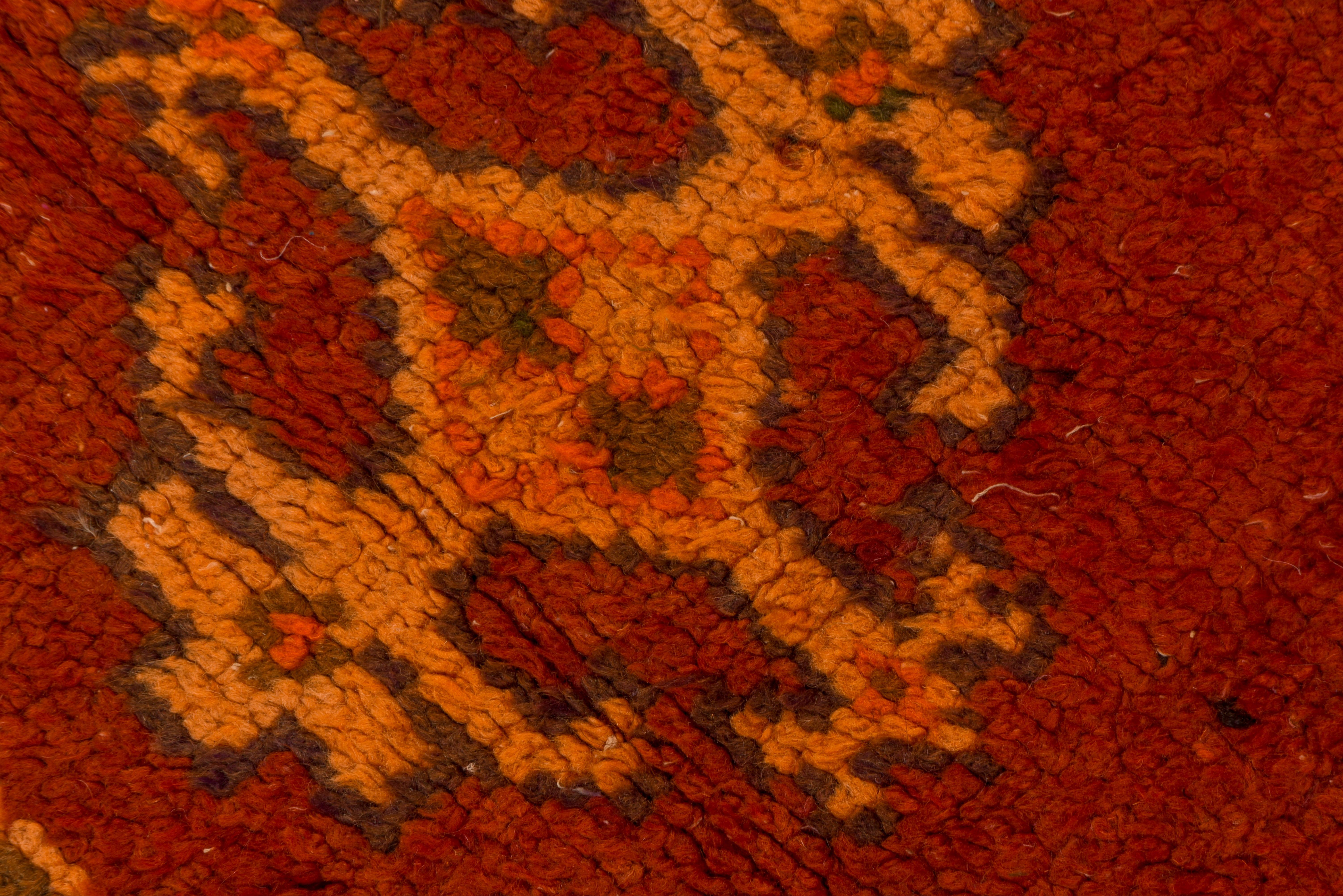 Mid-20th Century Red Moroccan Berber Gallery Rug, Orange Inner Border In Good Condition For Sale In New York, NY