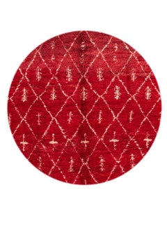 Mid-20th Century Red Moroccan Tribal Wool Rug
