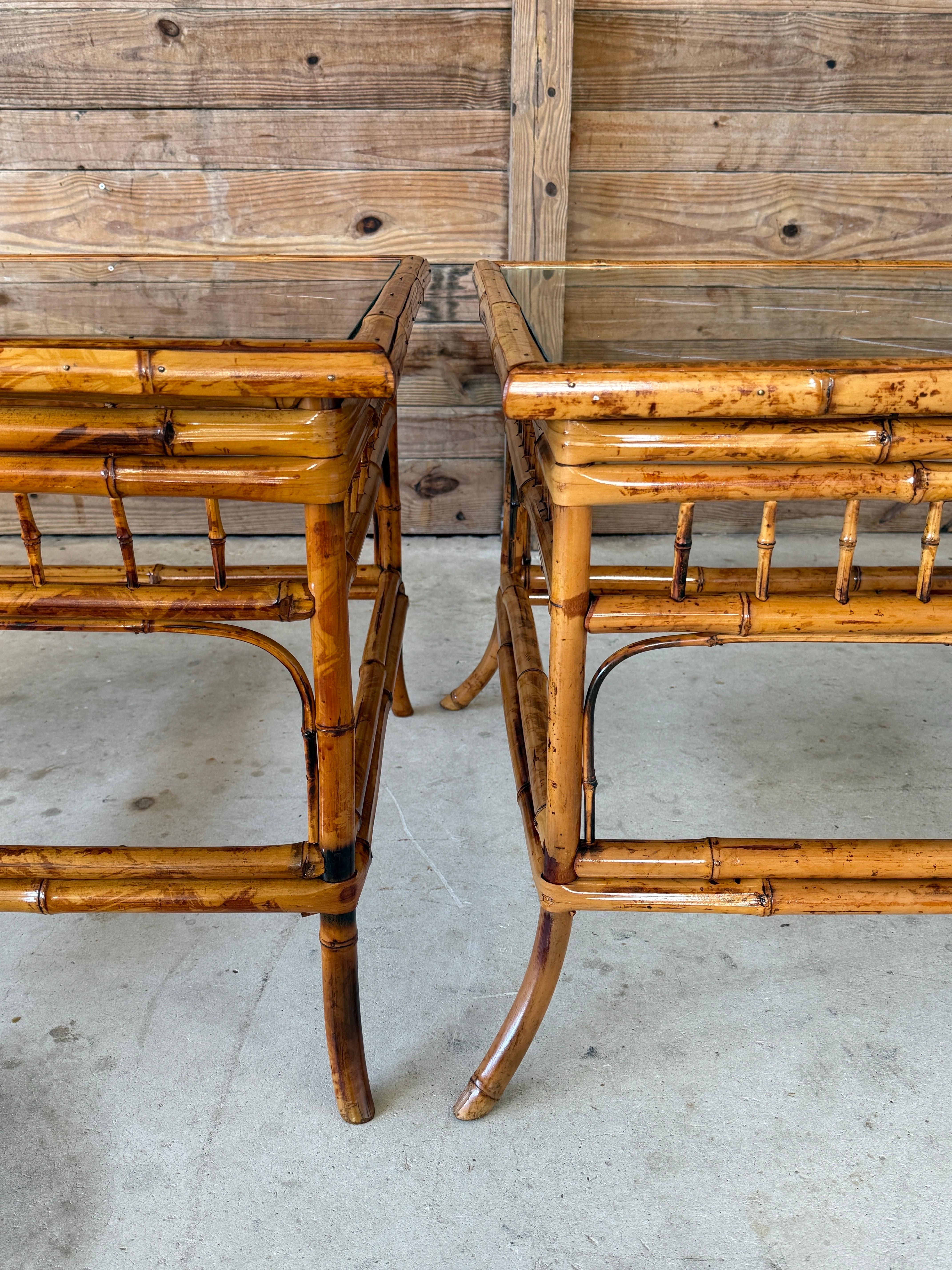 Mid-20th Century Refinished Brighton Pavilion Bamboo Side Tables – Pair For Sale 4