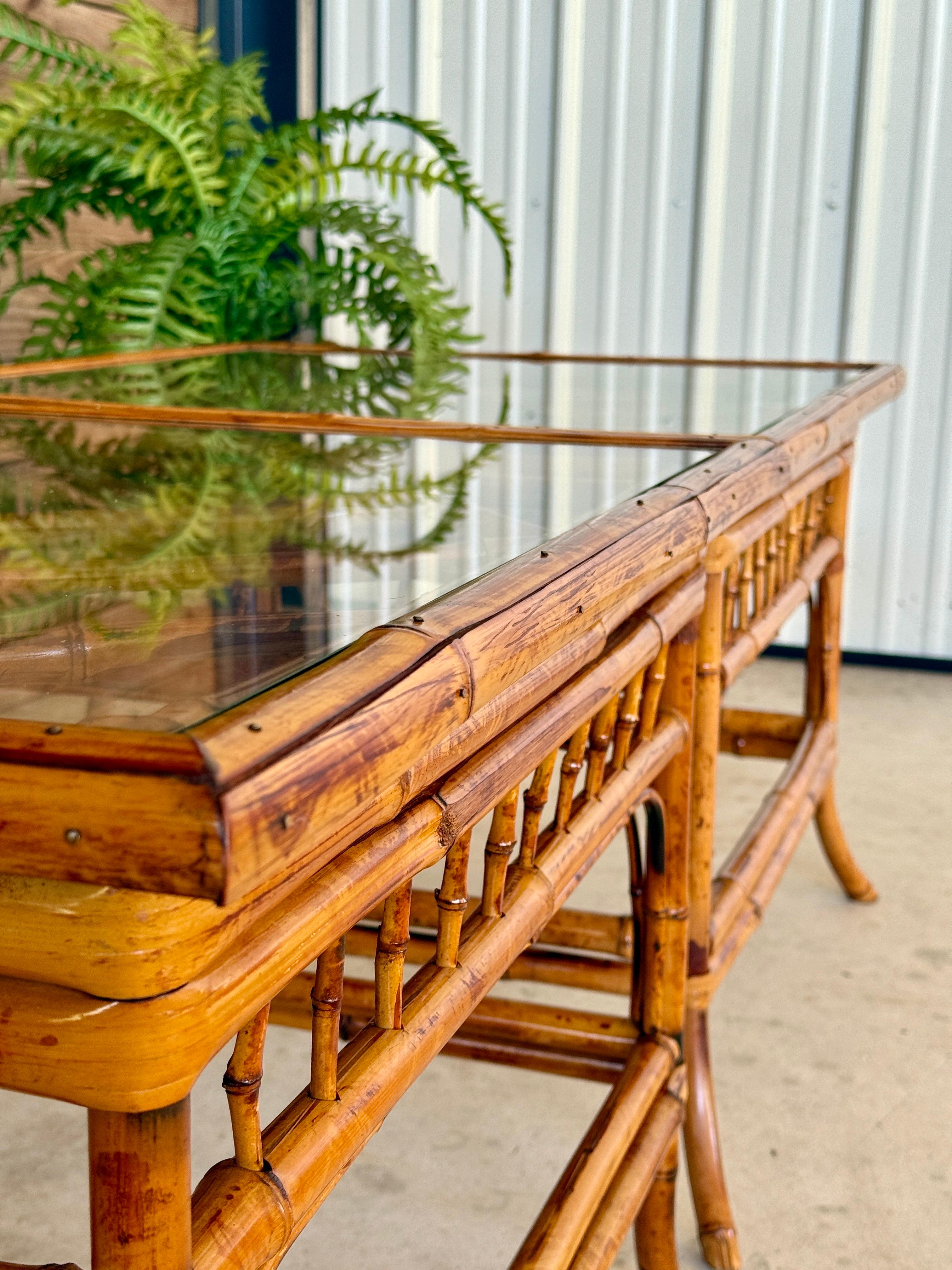 Mid-20th Century Refinished Brighton Pavilion Bamboo Side Tables – Pair For Sale 7