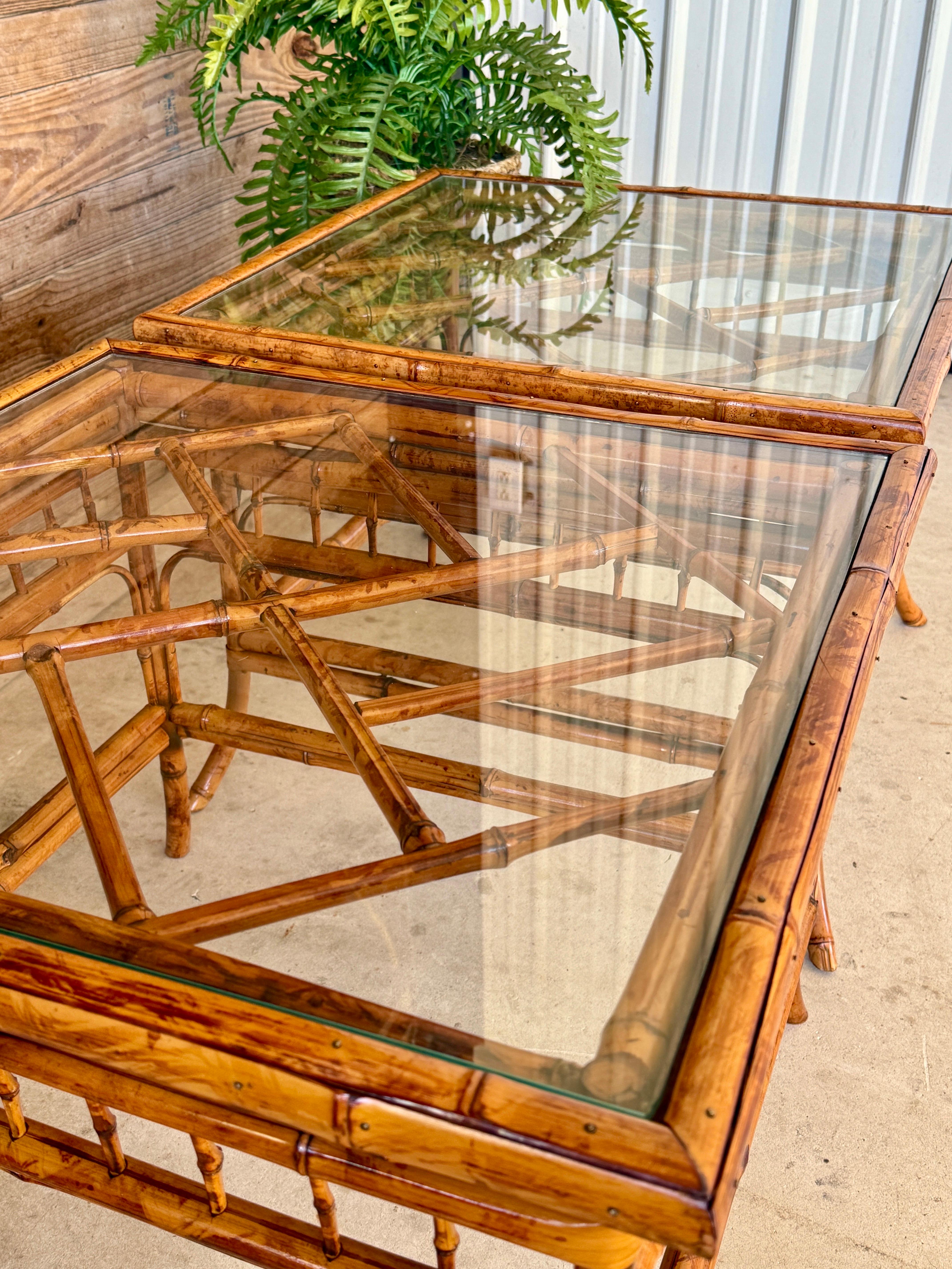Mid-20th Century Refinished Brighton Pavilion Bamboo Side Tables – Pair For Sale 8
