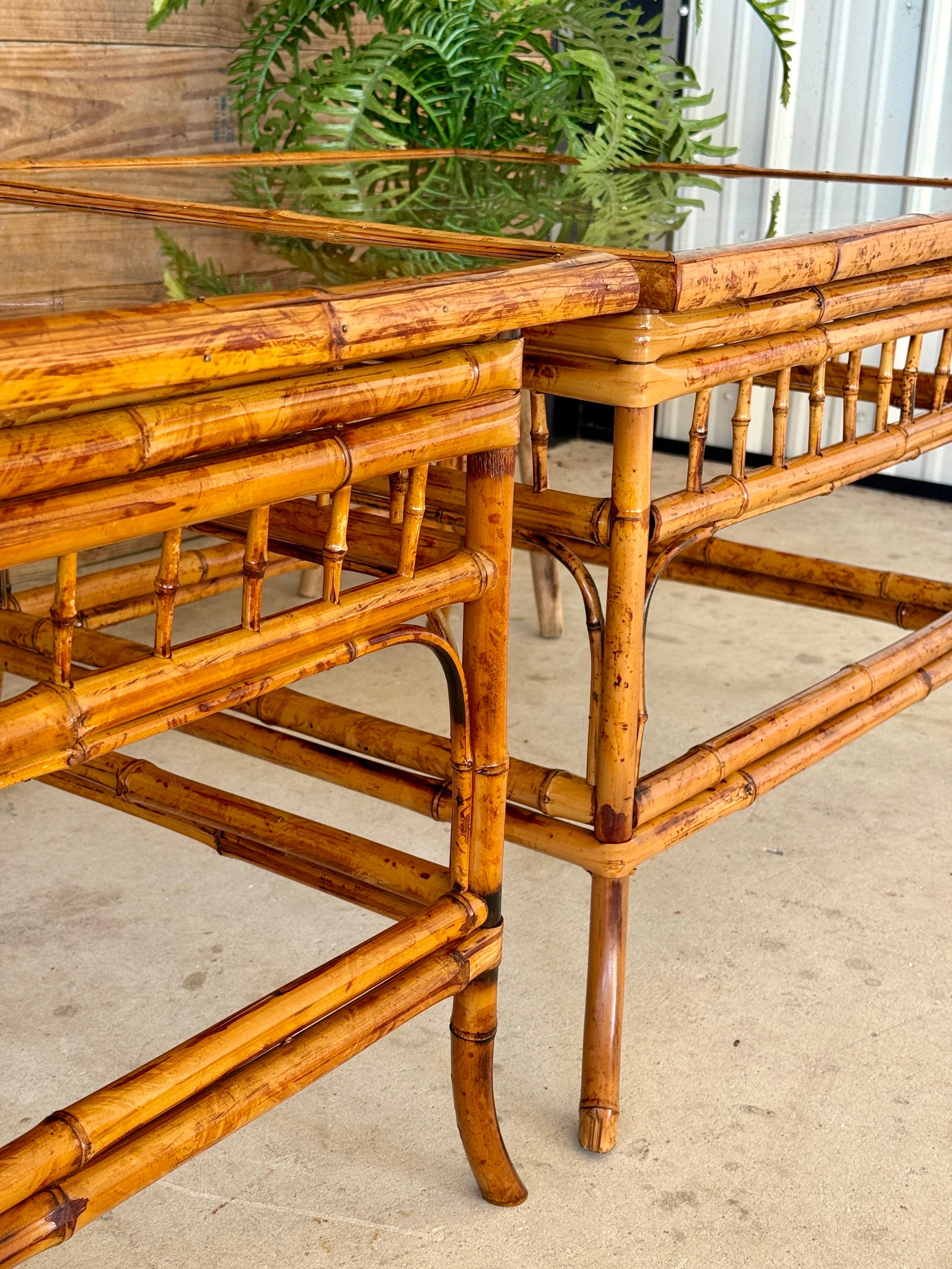Mid-20th Century Refinished Brighton Pavilion Bamboo Side Tables – Pair For Sale 9