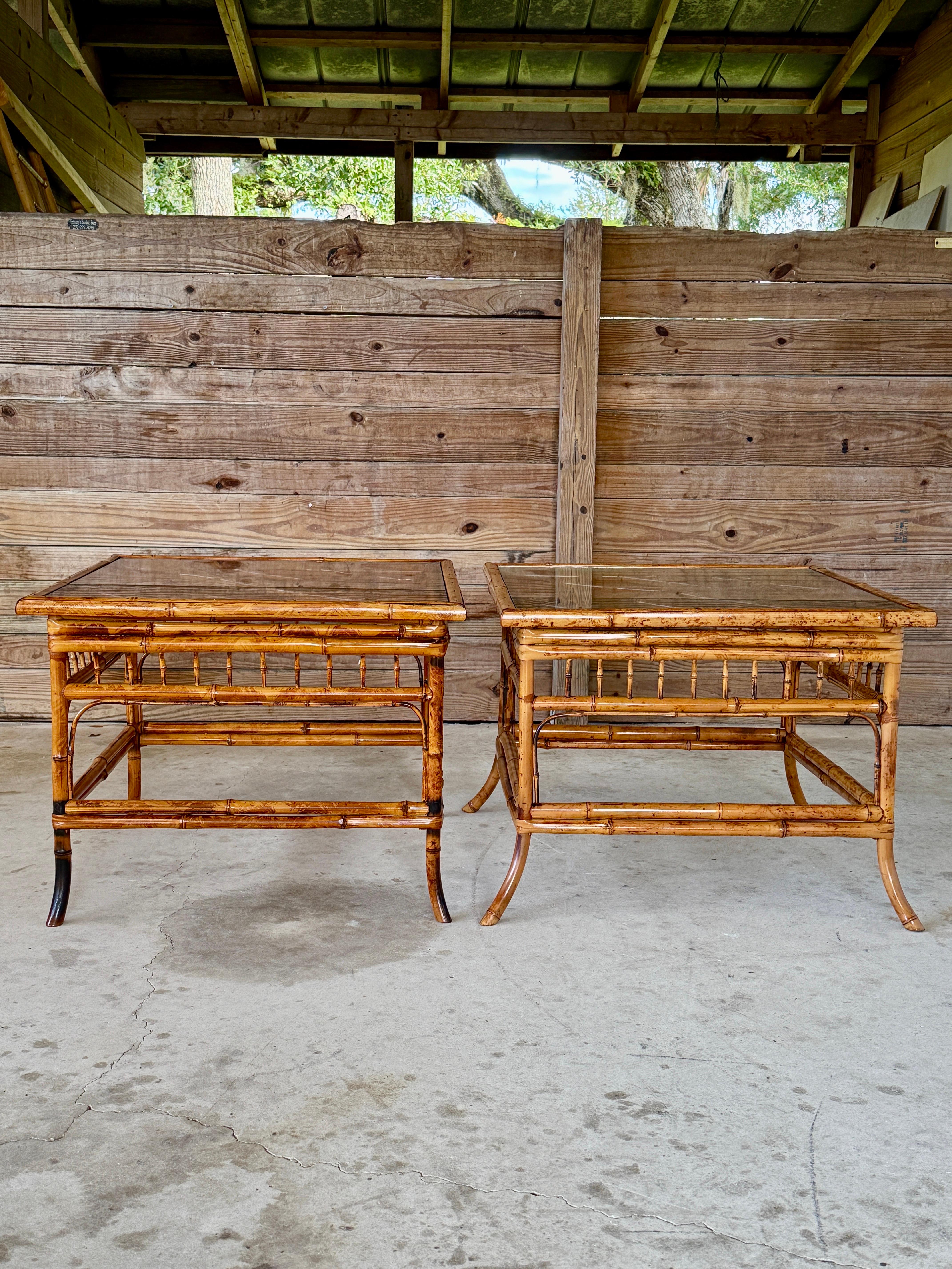 Mid-20th Century Refinished Brighton Pavilion Bamboo Side Tables – Pair For Sale 11