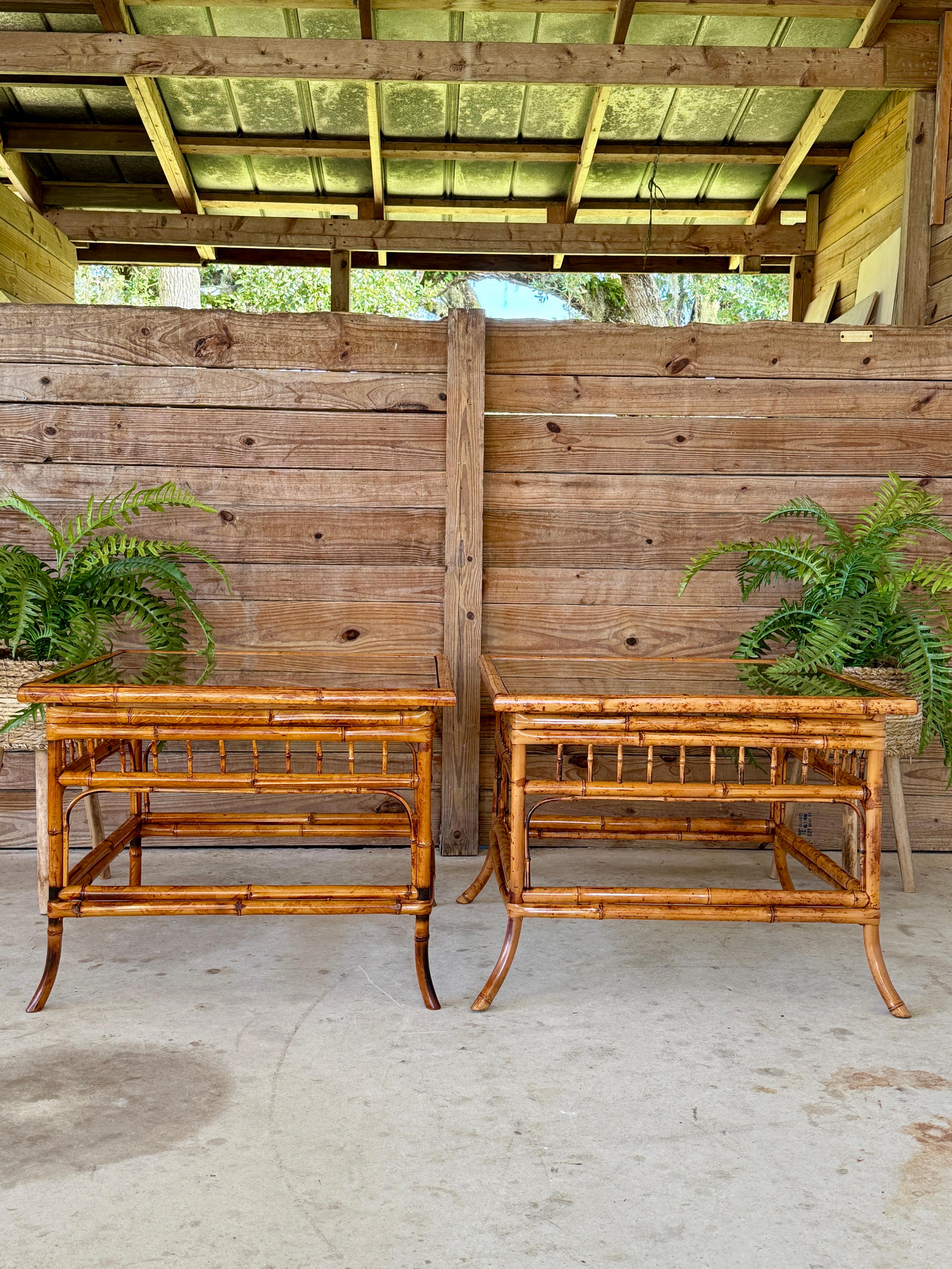 Mid-20th Century Refinished Brighton Pavilion Bamboo Side Tables – Pair For Sale 12