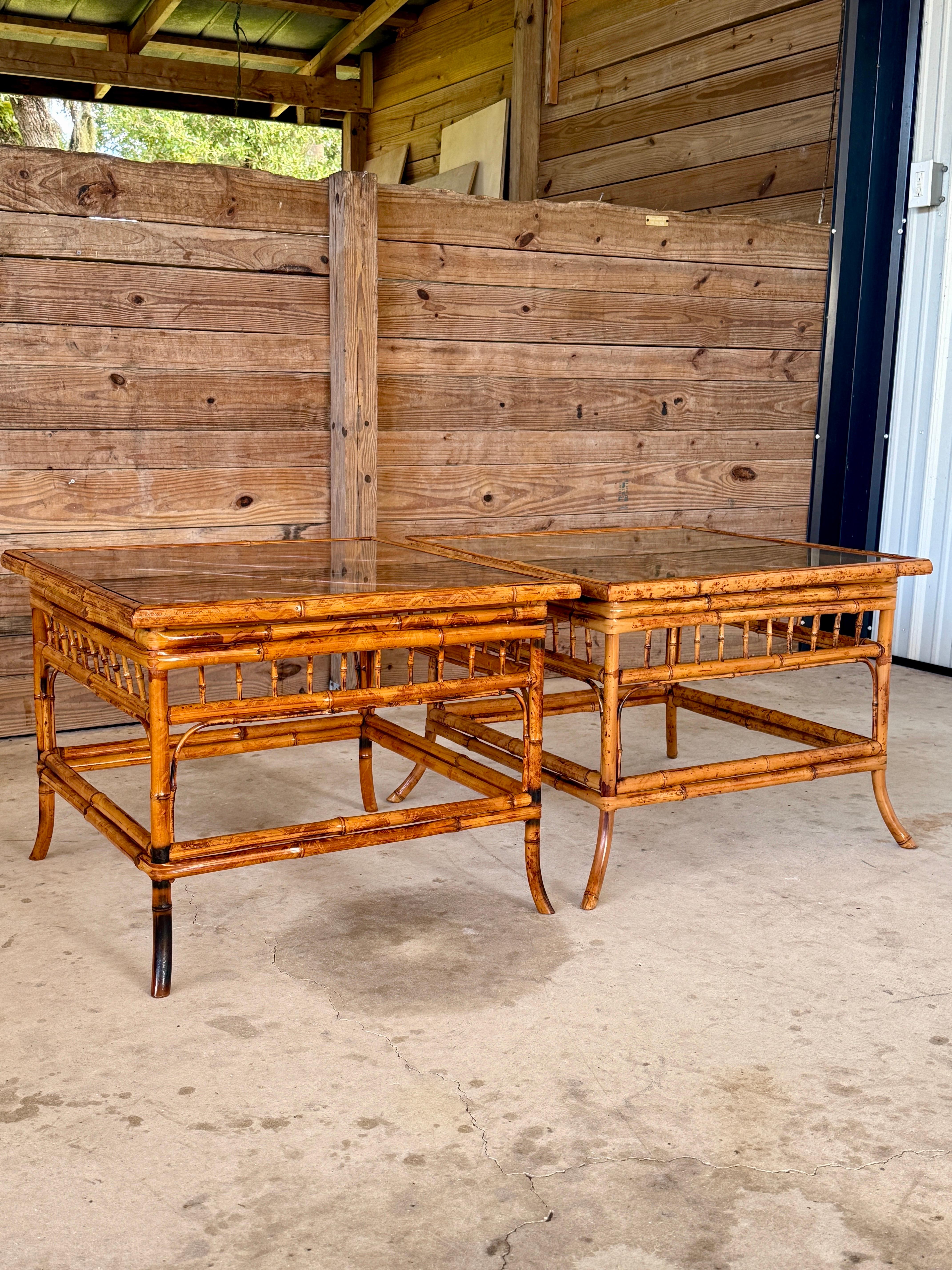 Mid-20th Century Refinished Brighton Pavilion Bamboo Side Tables – Pair For Sale 13