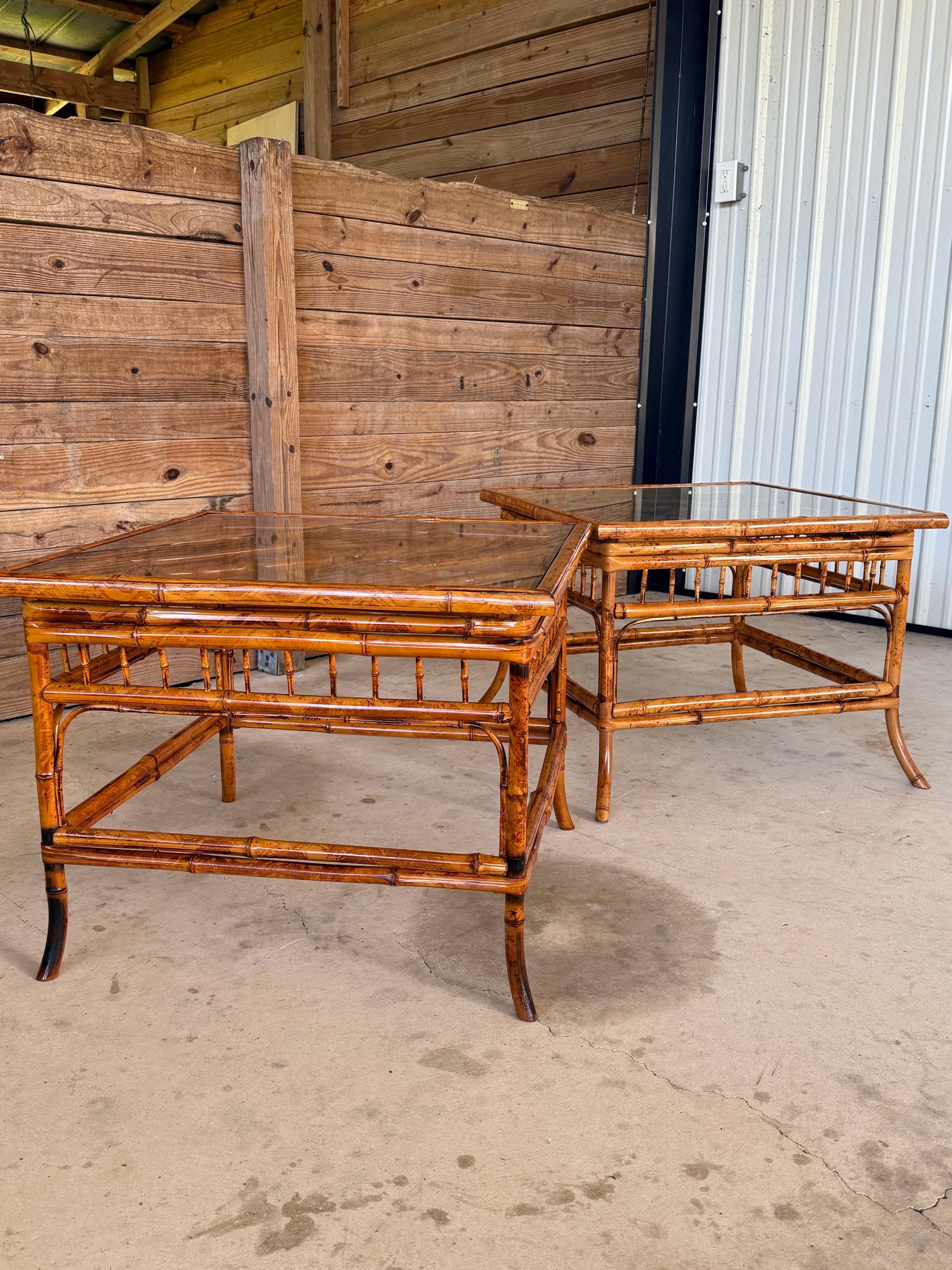 Mid-20th Century Refinished Brighton Pavilion Bamboo Side Tables – Pair For Sale 2