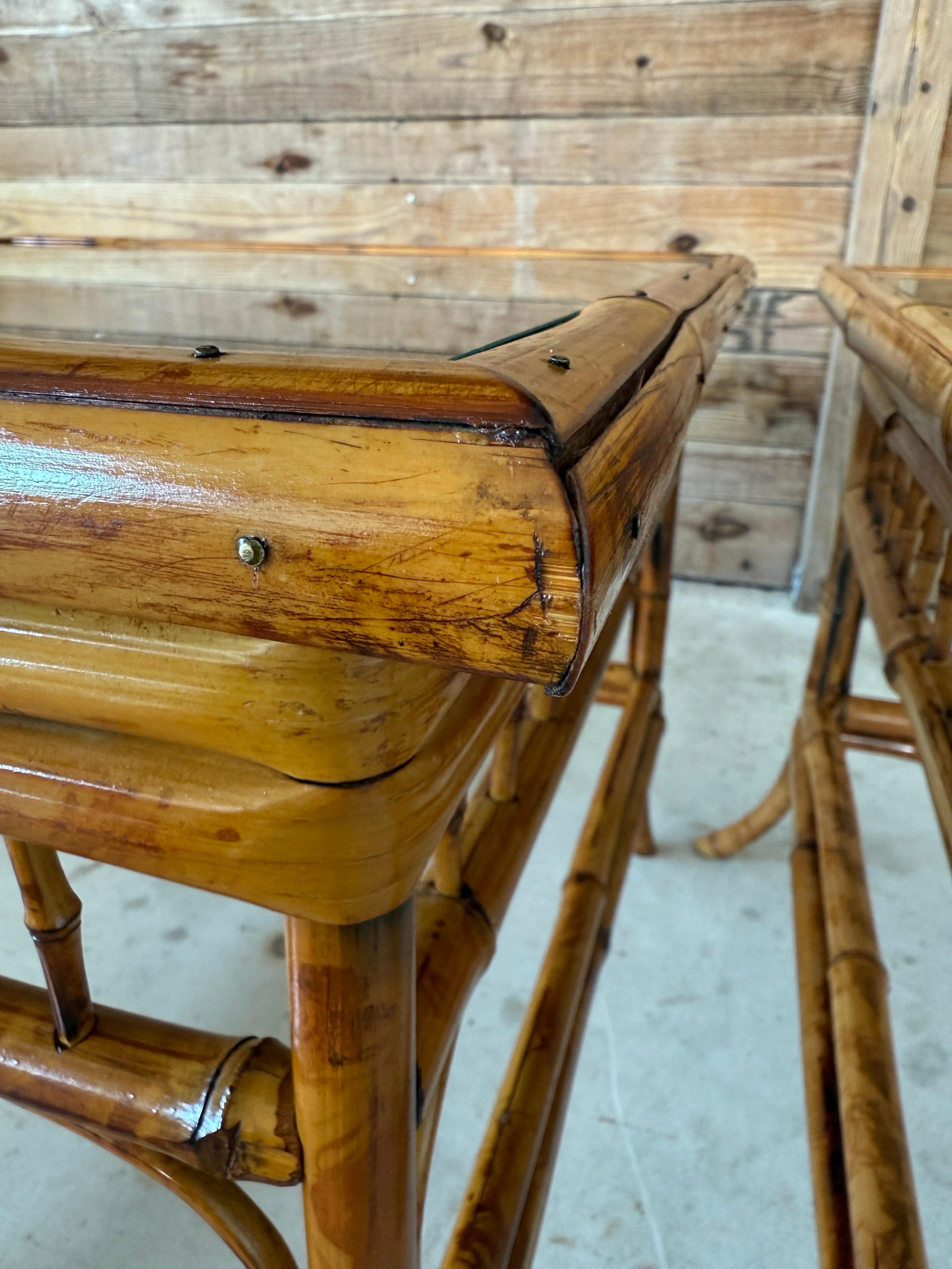 Mid-20th Century Refinished Brighton Pavilion Bamboo Side Tables – Pair For Sale 3