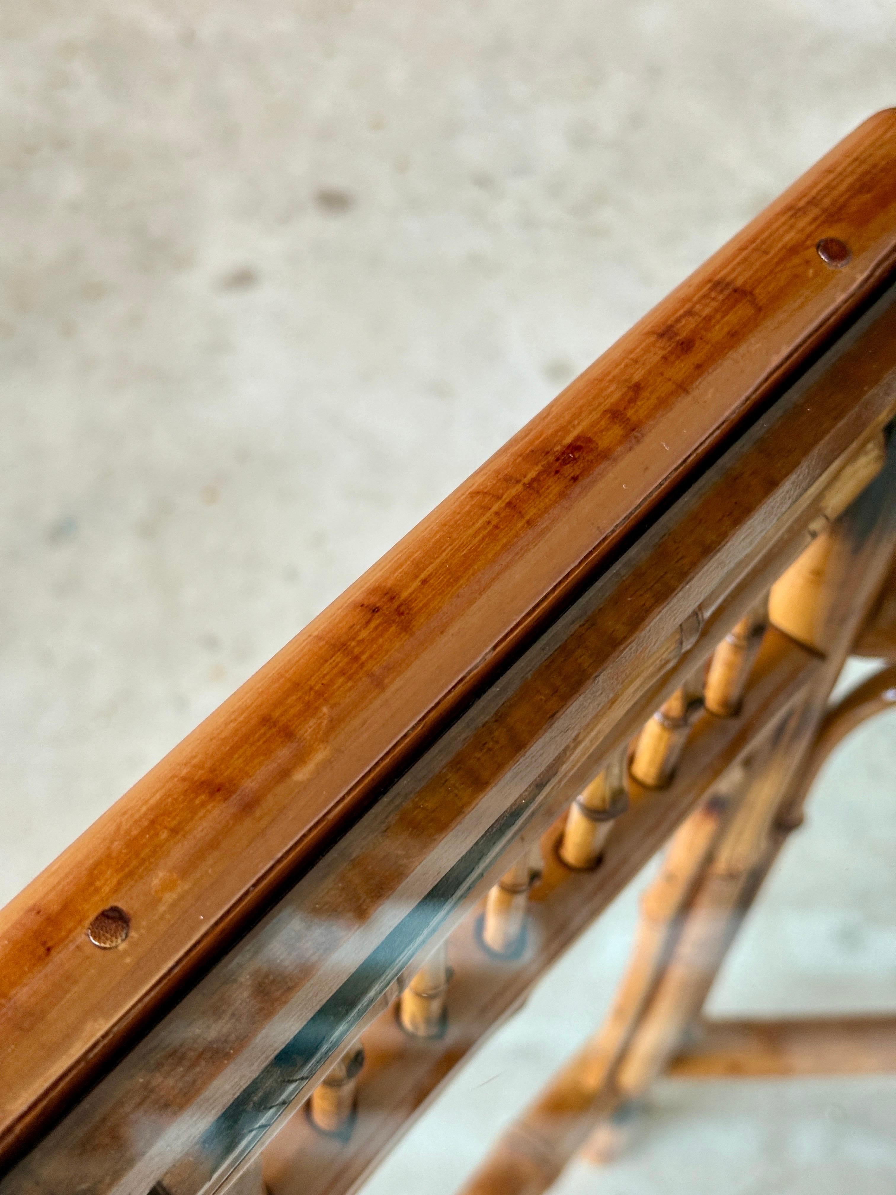 Mid-20th Century Refinished Brighton Pavilion Style Burnt Bamboo Side Table In Good Condition For Sale In North Fort Myers, FL