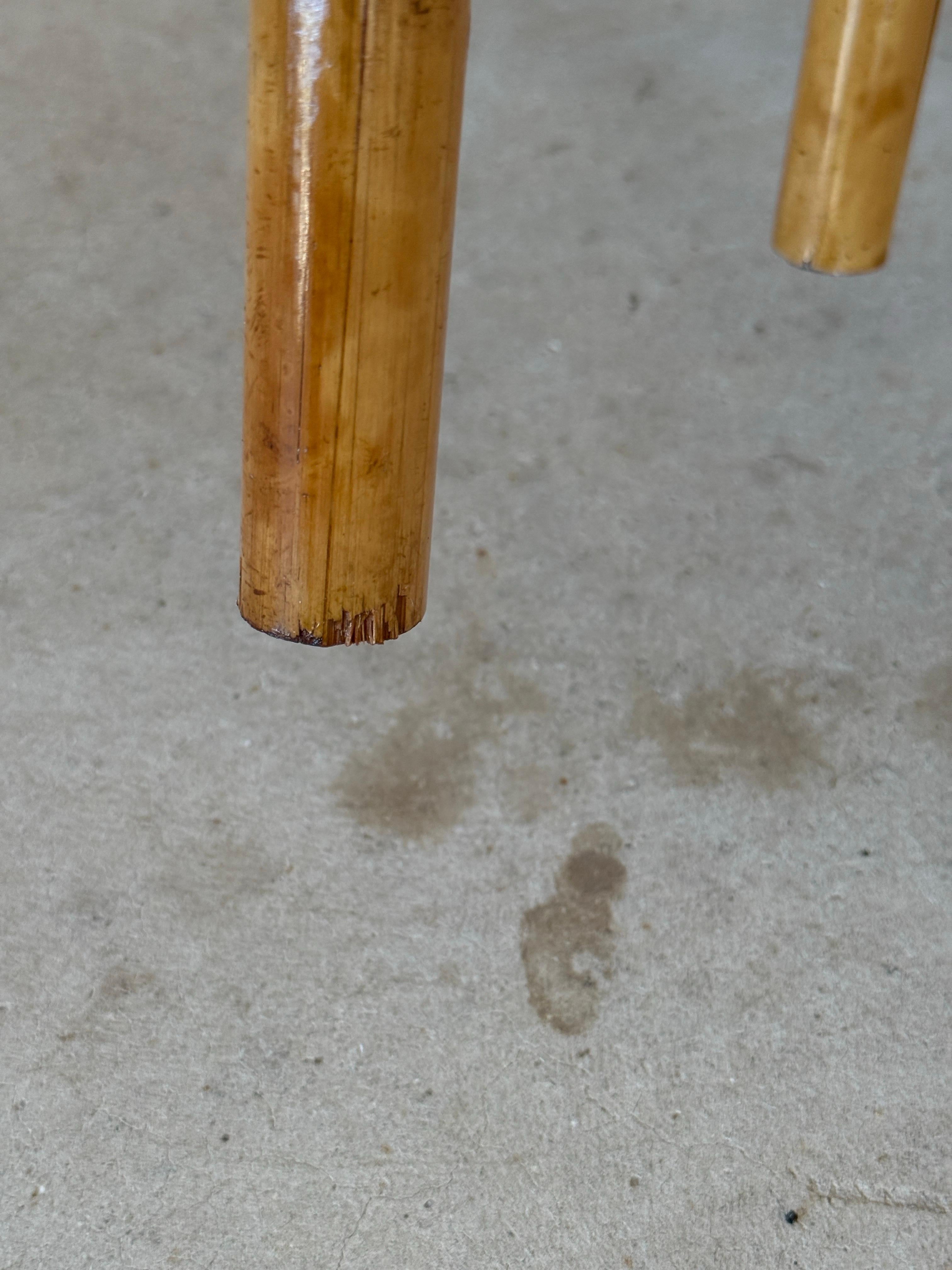 Mid-20th Century Refinished Coastal Burnt Bamboo Demi-Lune Table For Sale 4