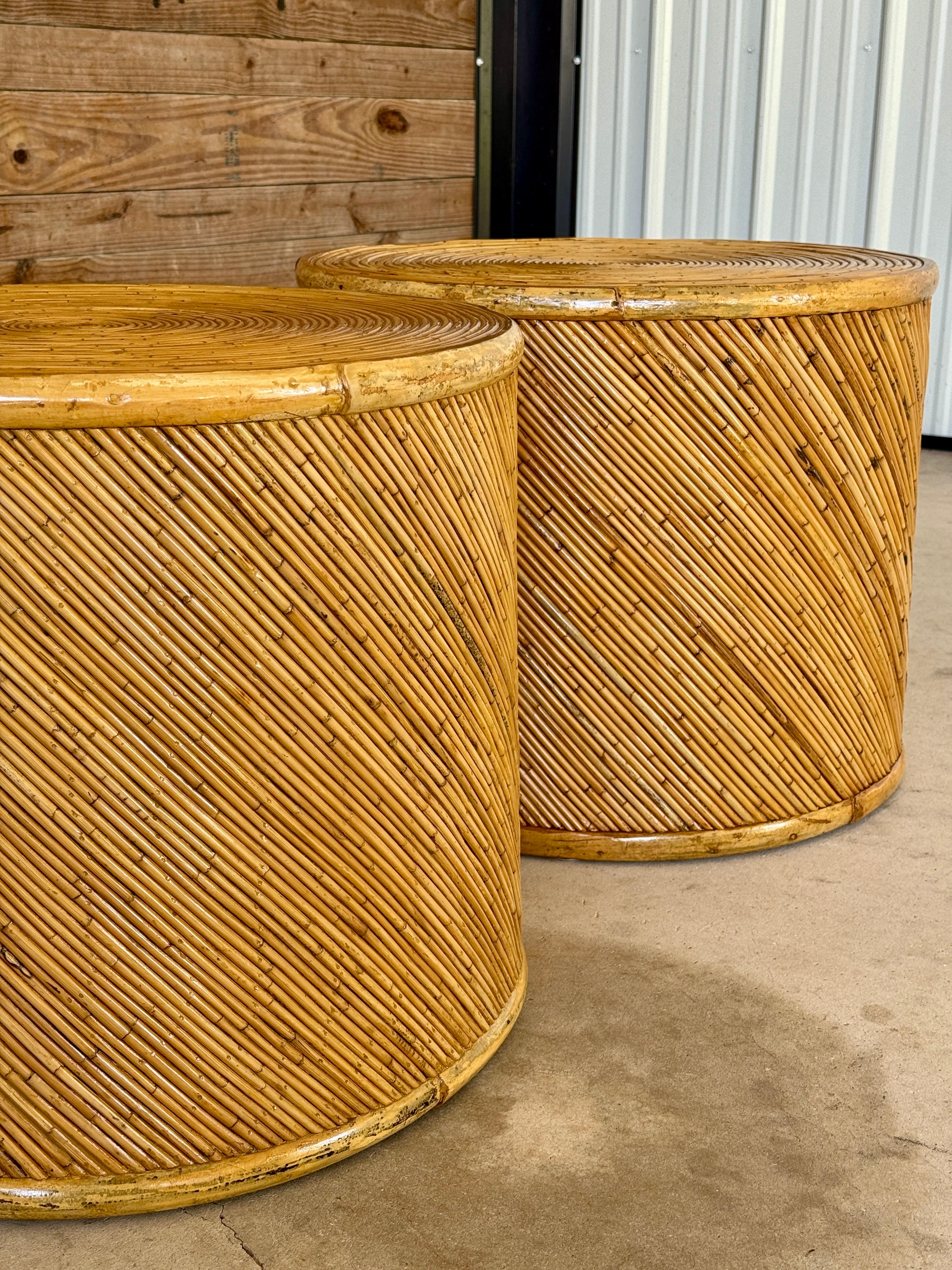 Rattan-Beistelltische aus der Mitte des 20. Jahrhunderts von Maitland-Smith im Angebot 6