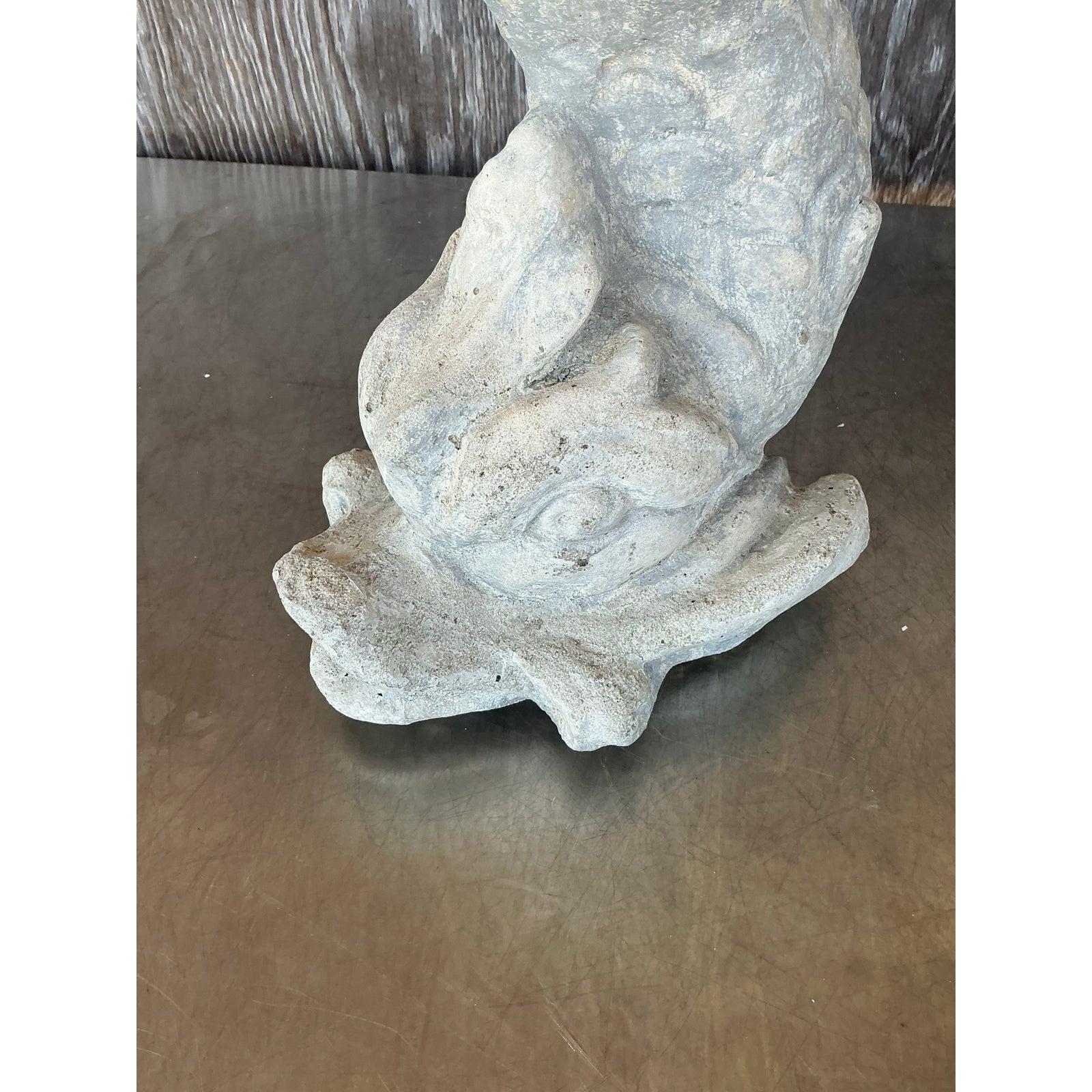 Mid 20th Century Regency Cast Concrete Koi Fountain For Sale 1
