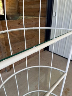 Mid-20th Century Regency Coastal Faux Bamboo Metal Étagère – Newly Powder Coated