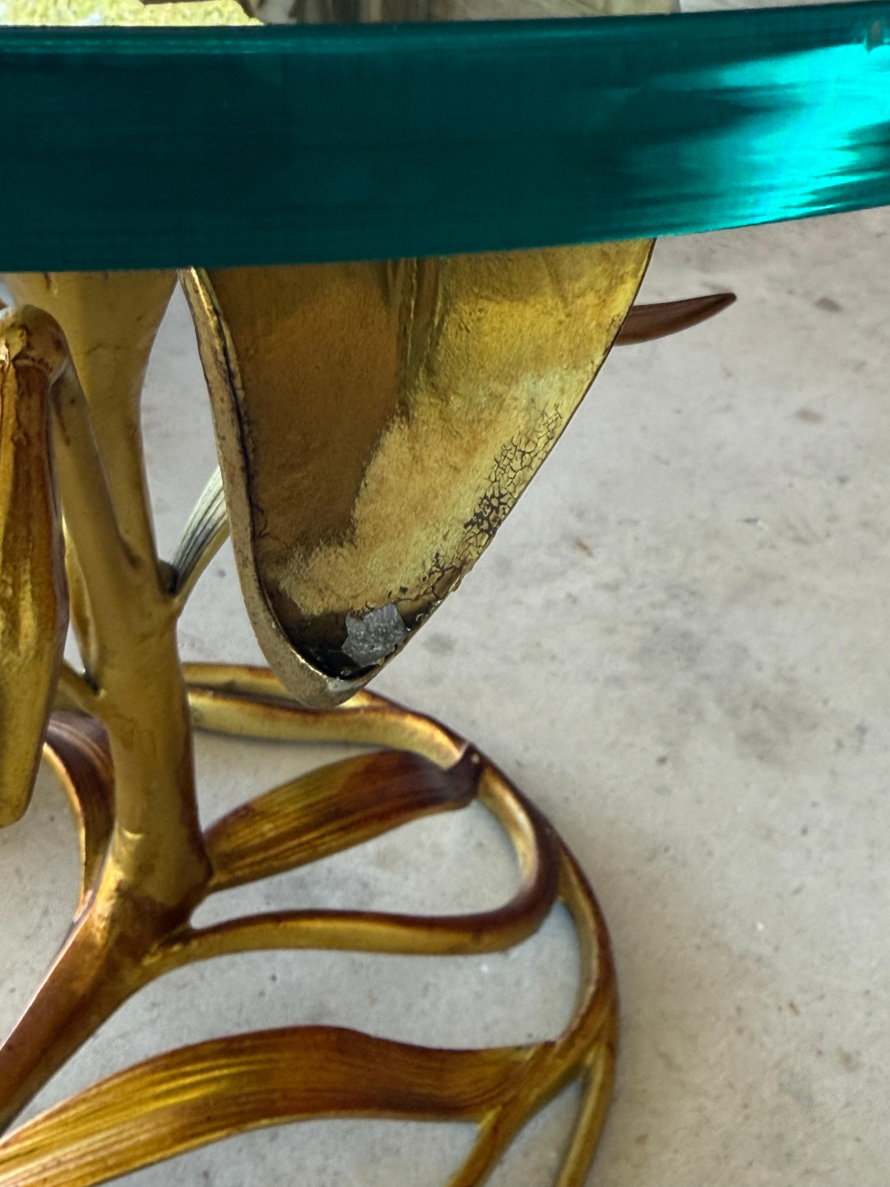 Mid-20th Century Regency Gilt Lily Flower Side Tables by Arthur Court – Pair For Sale 5