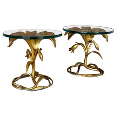 Mid-20th Century Regency Gilt Lily Flower Side Tables by Arthur Court – Pair