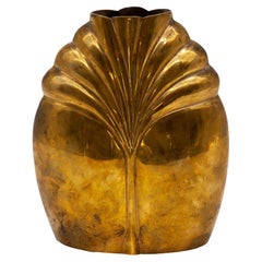 Mid 20th Century Regency Motif Brass Vase