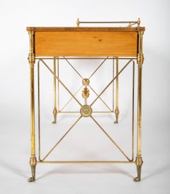 Mid 20th Century Regency Style Rosewood and Bronze Campaign Desk