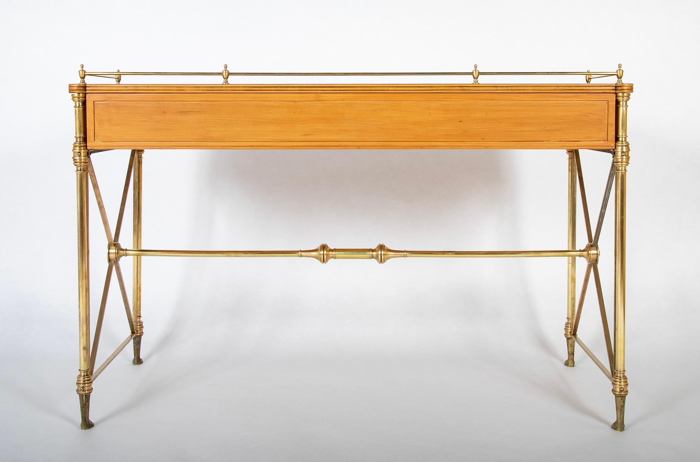 Mid-Century Modern Mid 20th Century Regency Style Rosewood and Bronze Campaign Desk