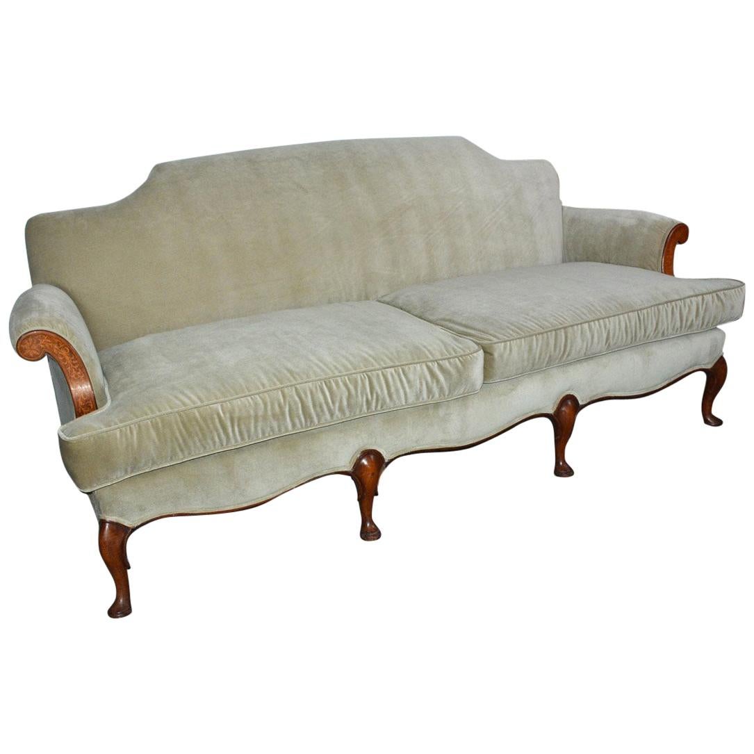 Mid-20th Century Regency Style Velvet Sofa