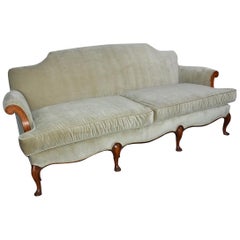 Mid-20th Century Regency Style Velvet Sofa