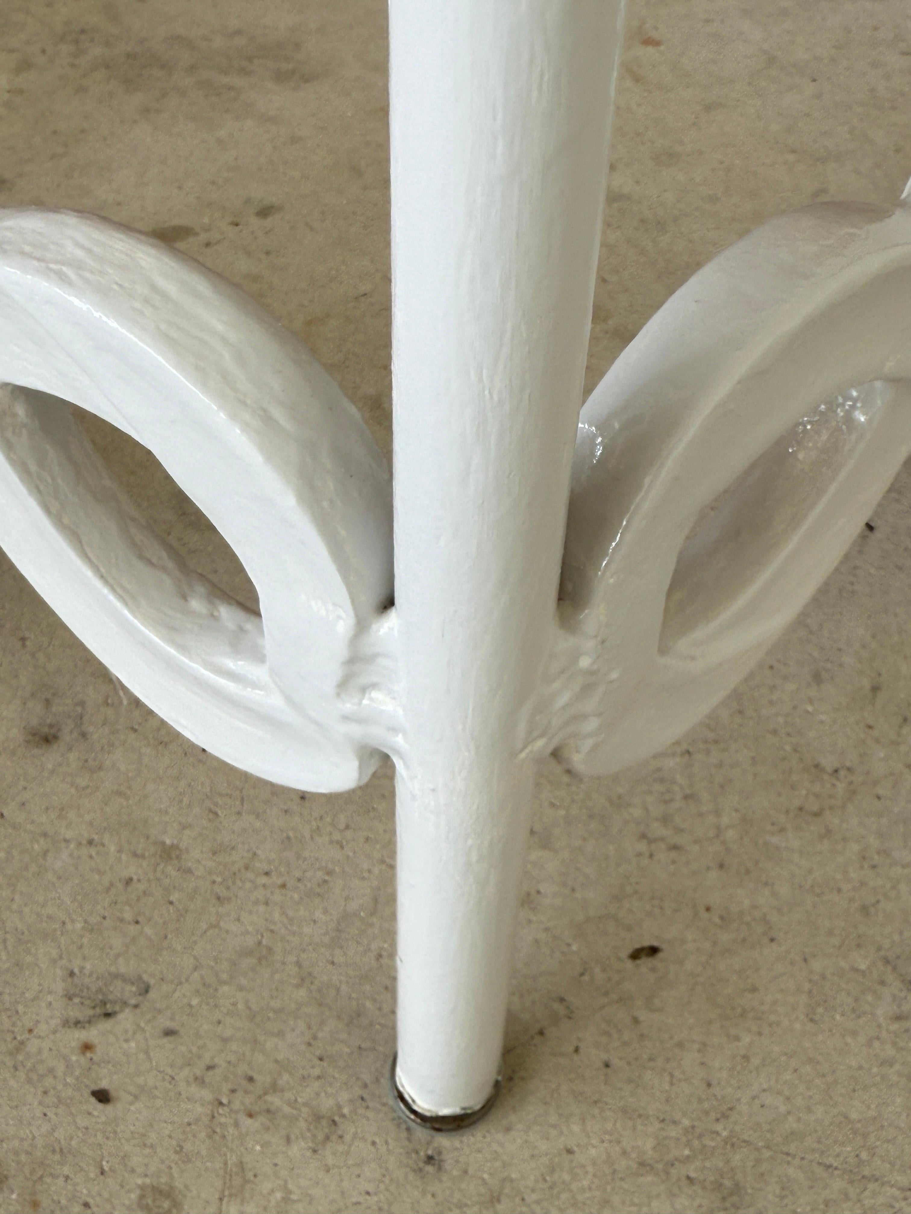 Mid-20th Century Regency White Painted Aluminum Scroll Table Bases – Pair For Sale 4