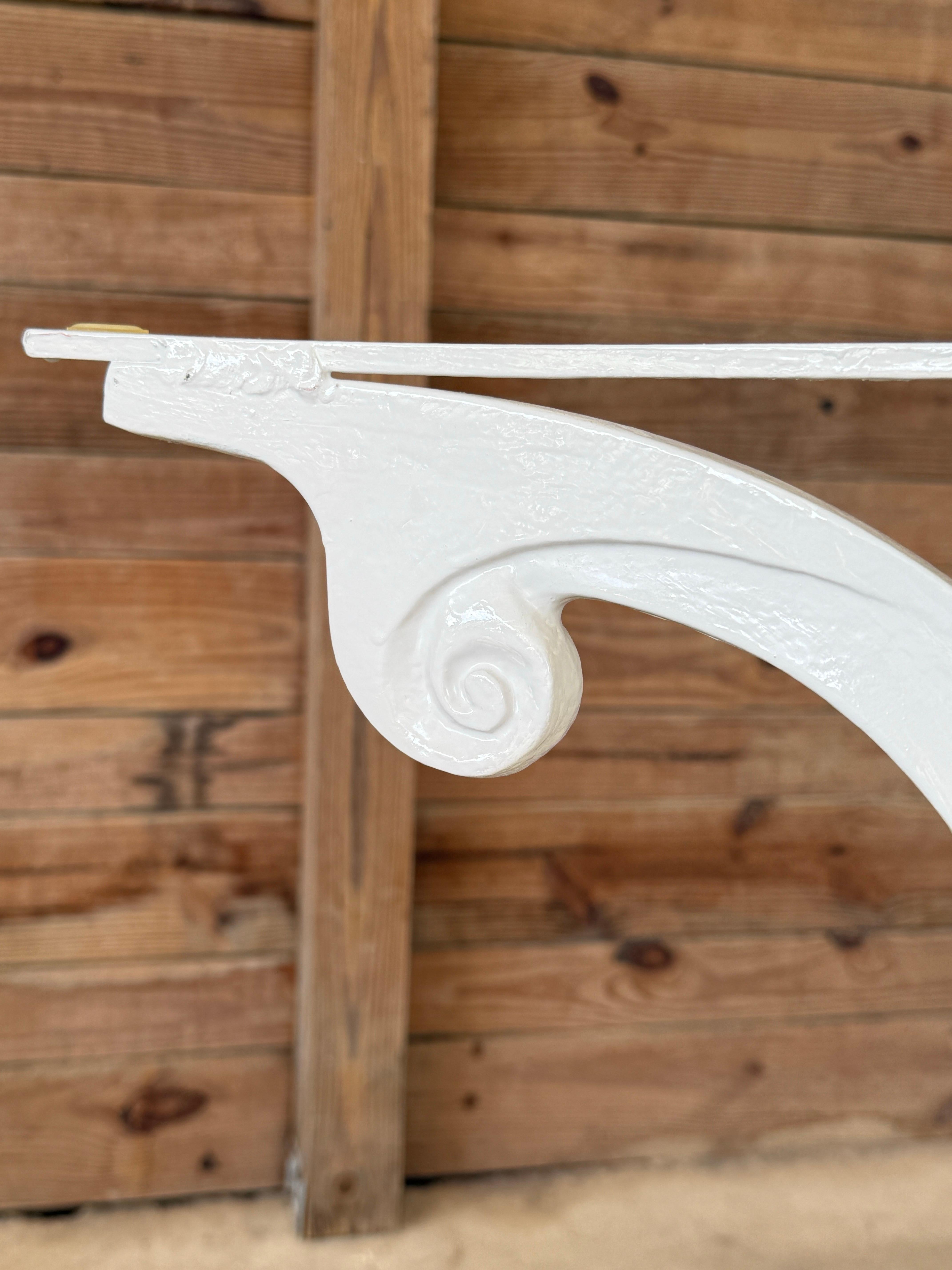 Mid-20th Century Regency White Painted Aluminum Scroll Table Bases – Pair For Sale 5