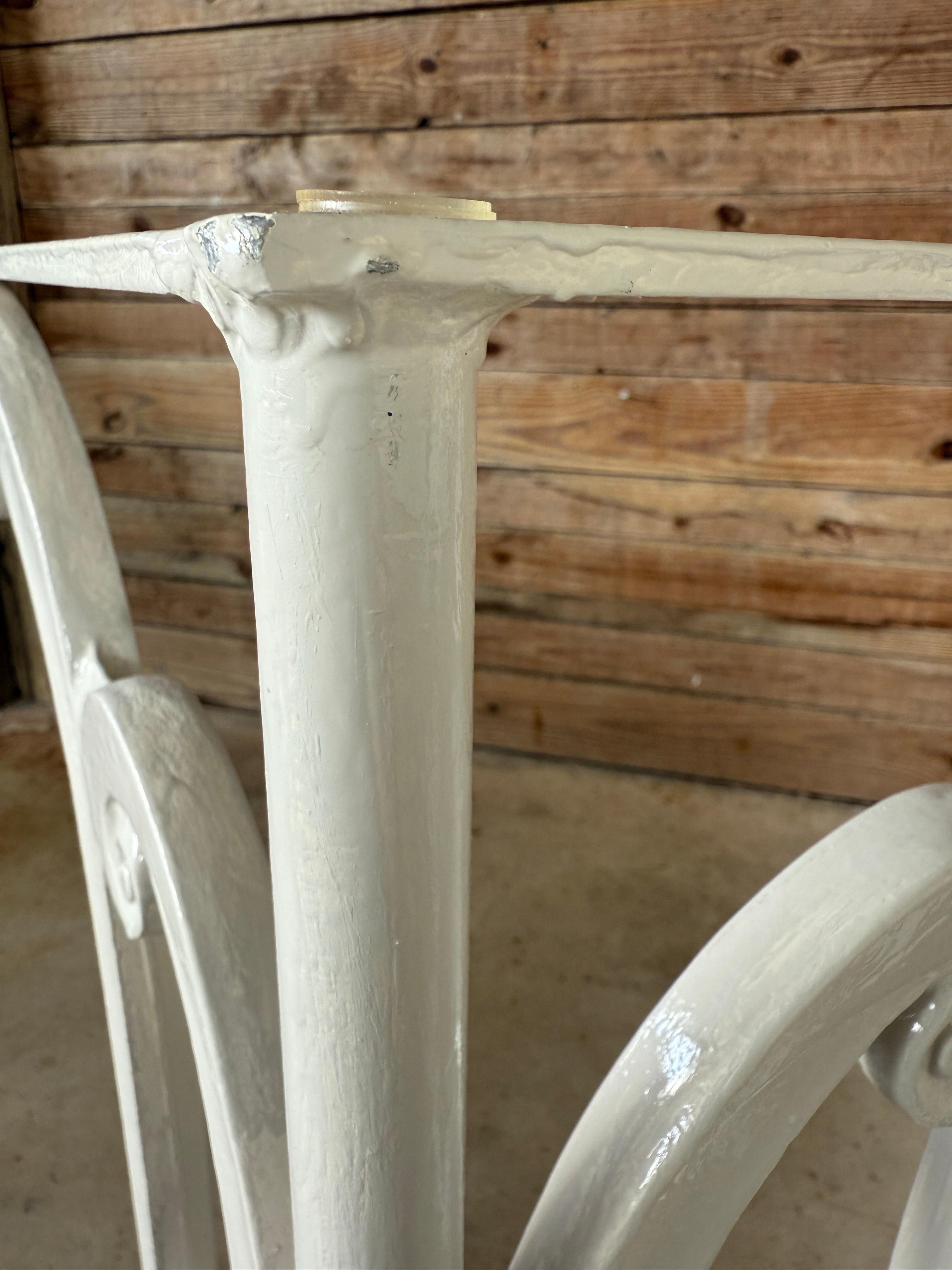 Mid-20th Century Regency White Painted Aluminum Scroll Table Bases – Pair For Sale 6