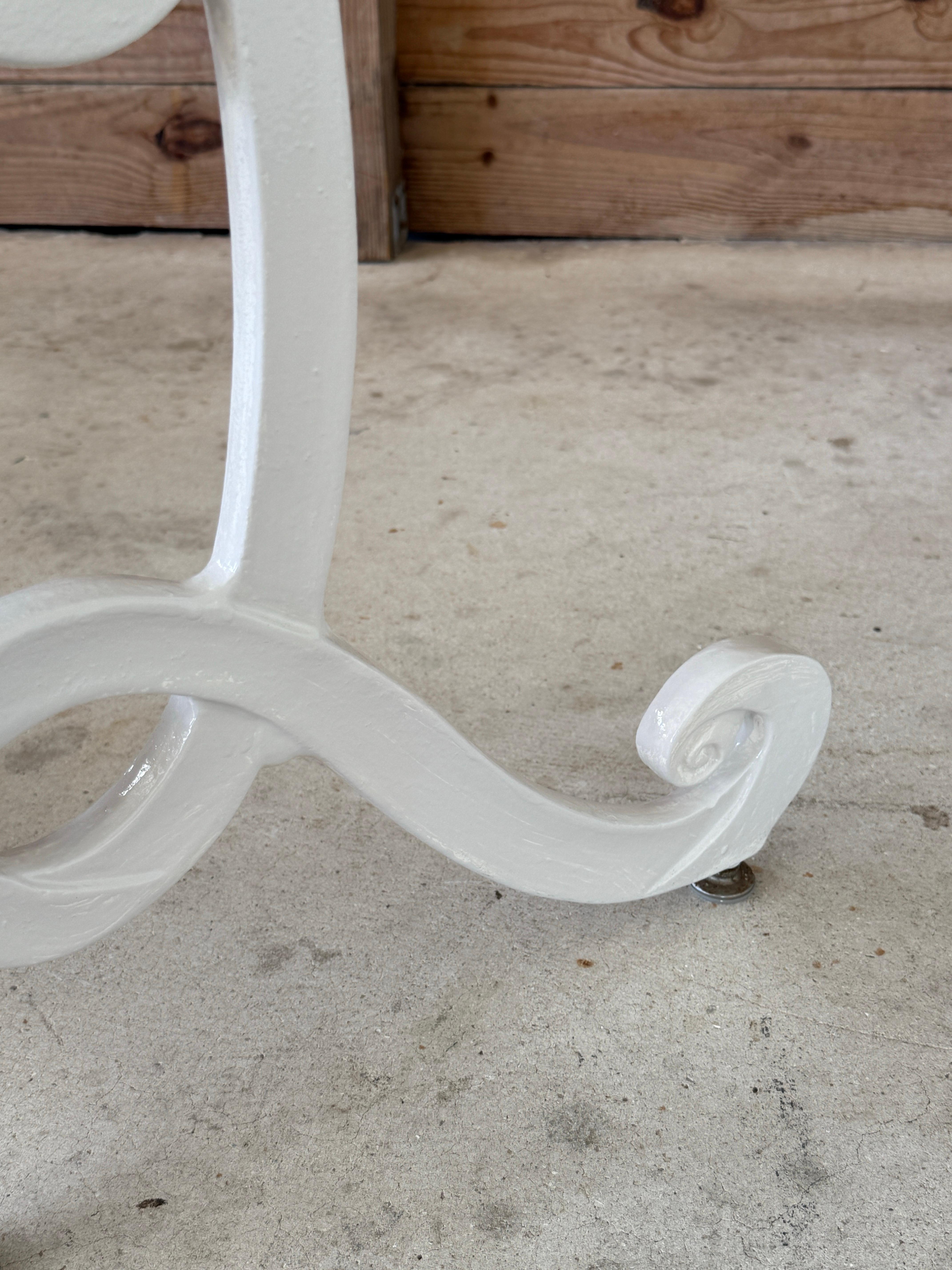 Mid-20th Century Regency White Painted Aluminum Scroll Table Bases – Pair For Sale 8