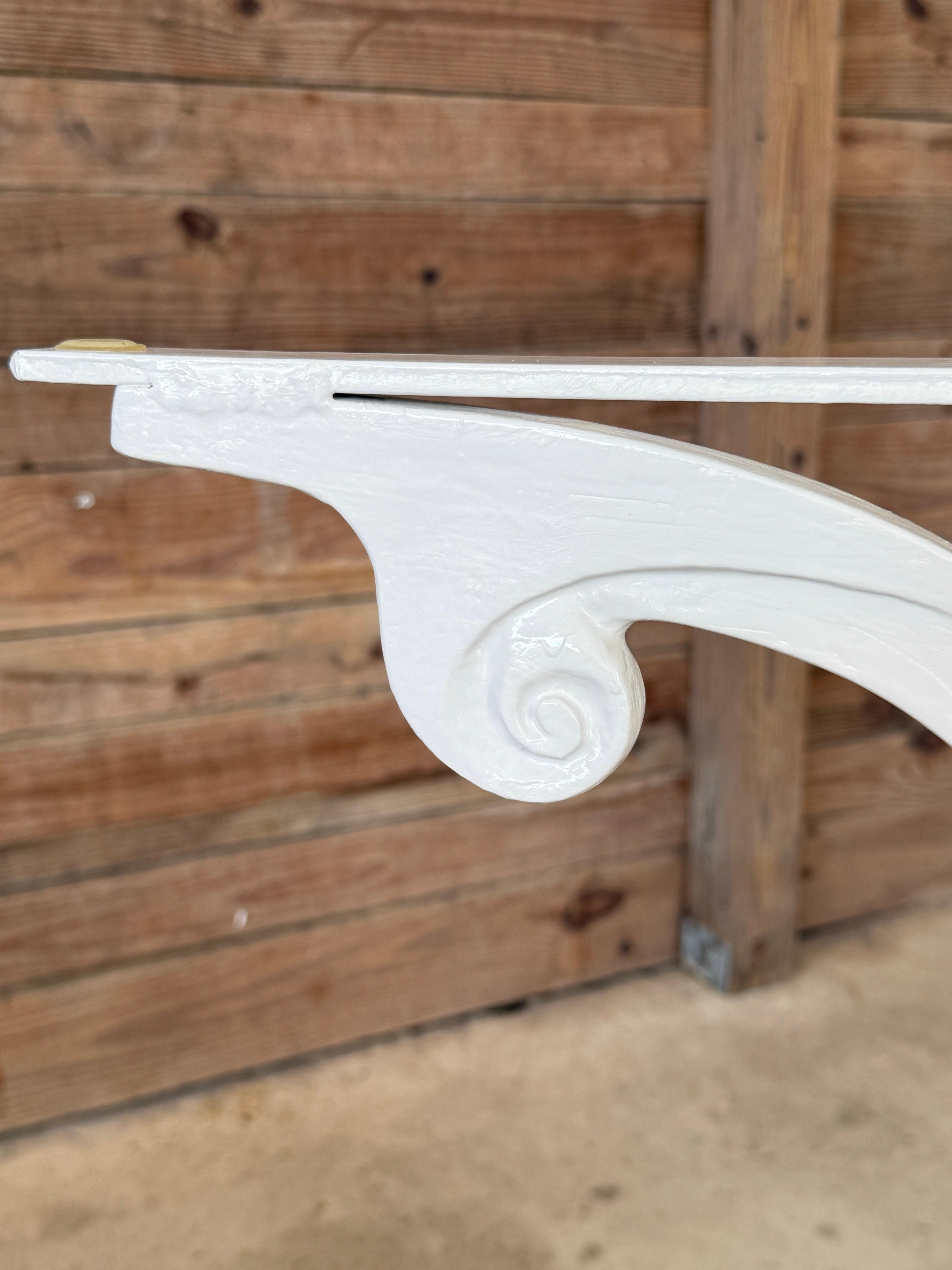 Unknown Mid-20th Century Regency White Painted Aluminum Scroll Table Bases – Pair For Sale