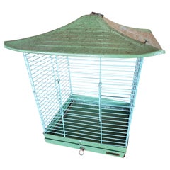 Vintage Mid 20th Century Reliance Green Asian Style Birdcage