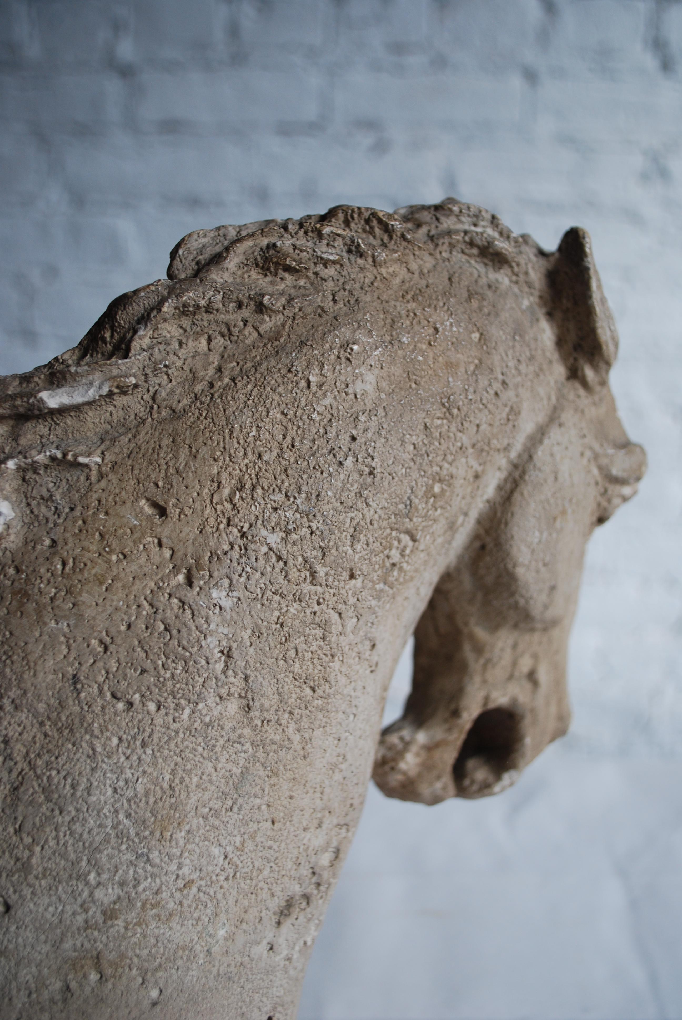 Mid-20th Century Repro of 17th Century Resting Horse in Plaster over Iron 4