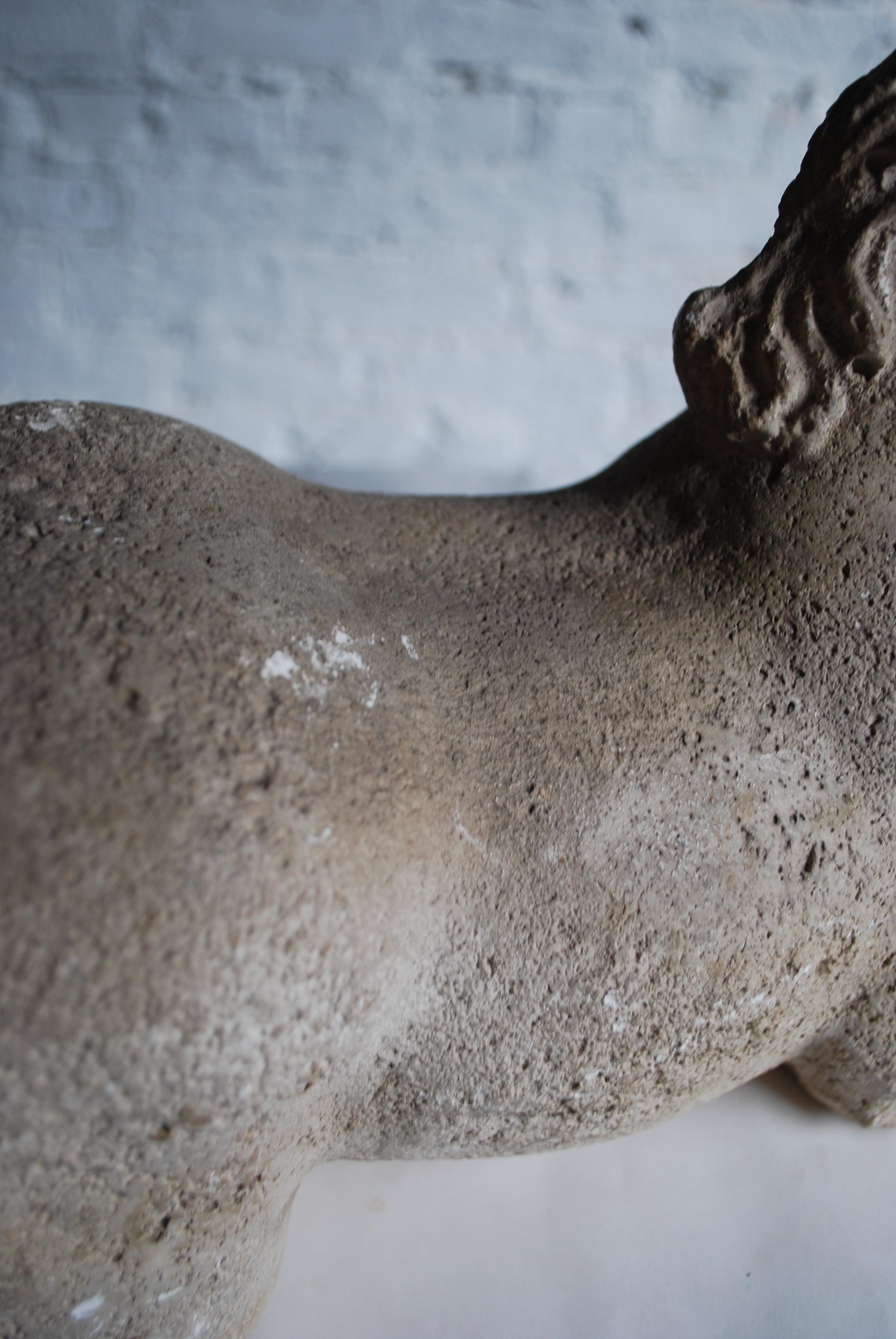 Mid-20th Century Repro of 17th Century Resting Horse in Plaster over Iron 5