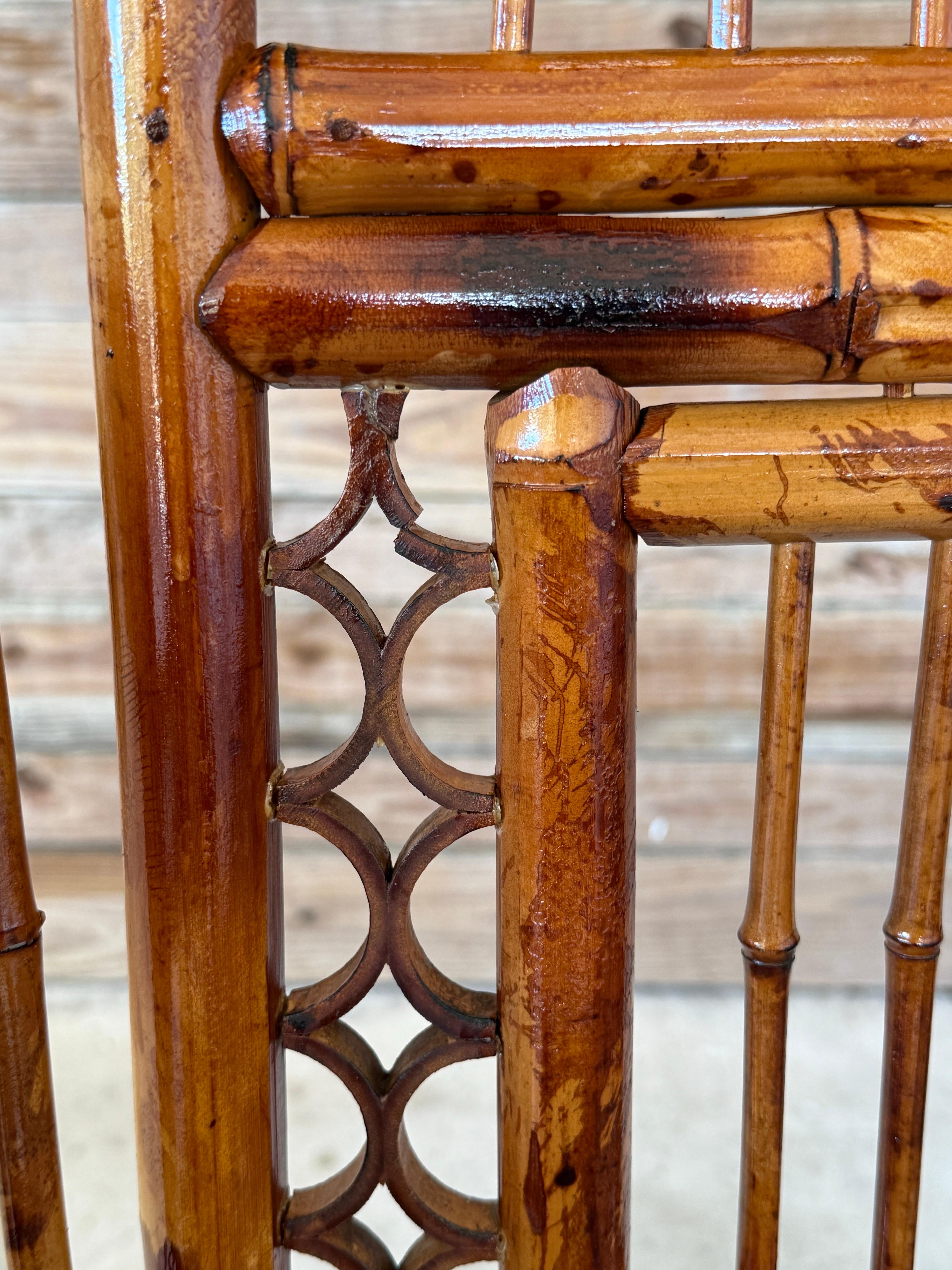 Mid-20th Century Restored Coastal Brighton Pavilion Bamboo and Cane Settee For Sale 1