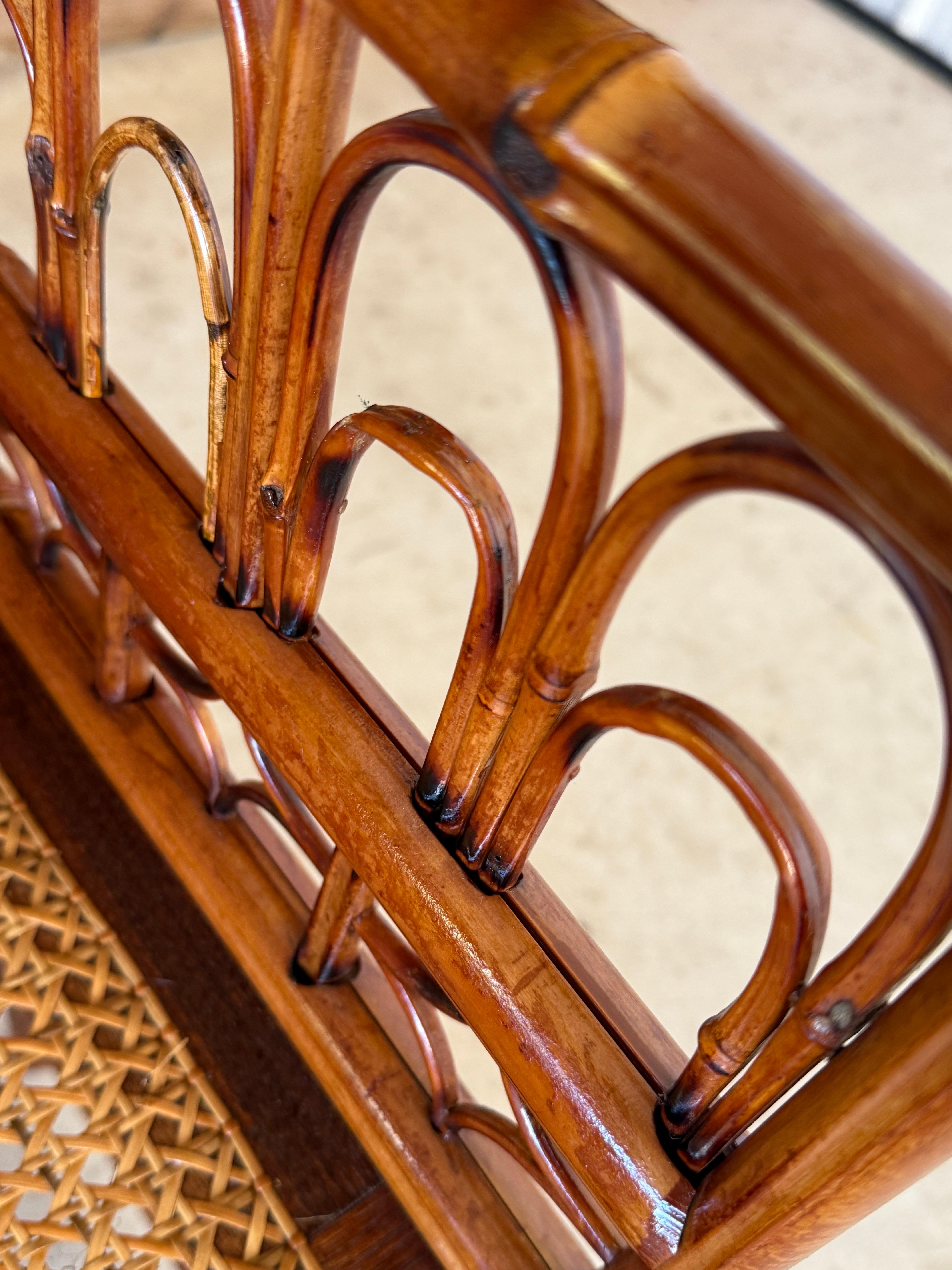 Mid-20th Century Restored Coastal Brighton Pavilion Bamboo Cane Side Chairs-Pair 8