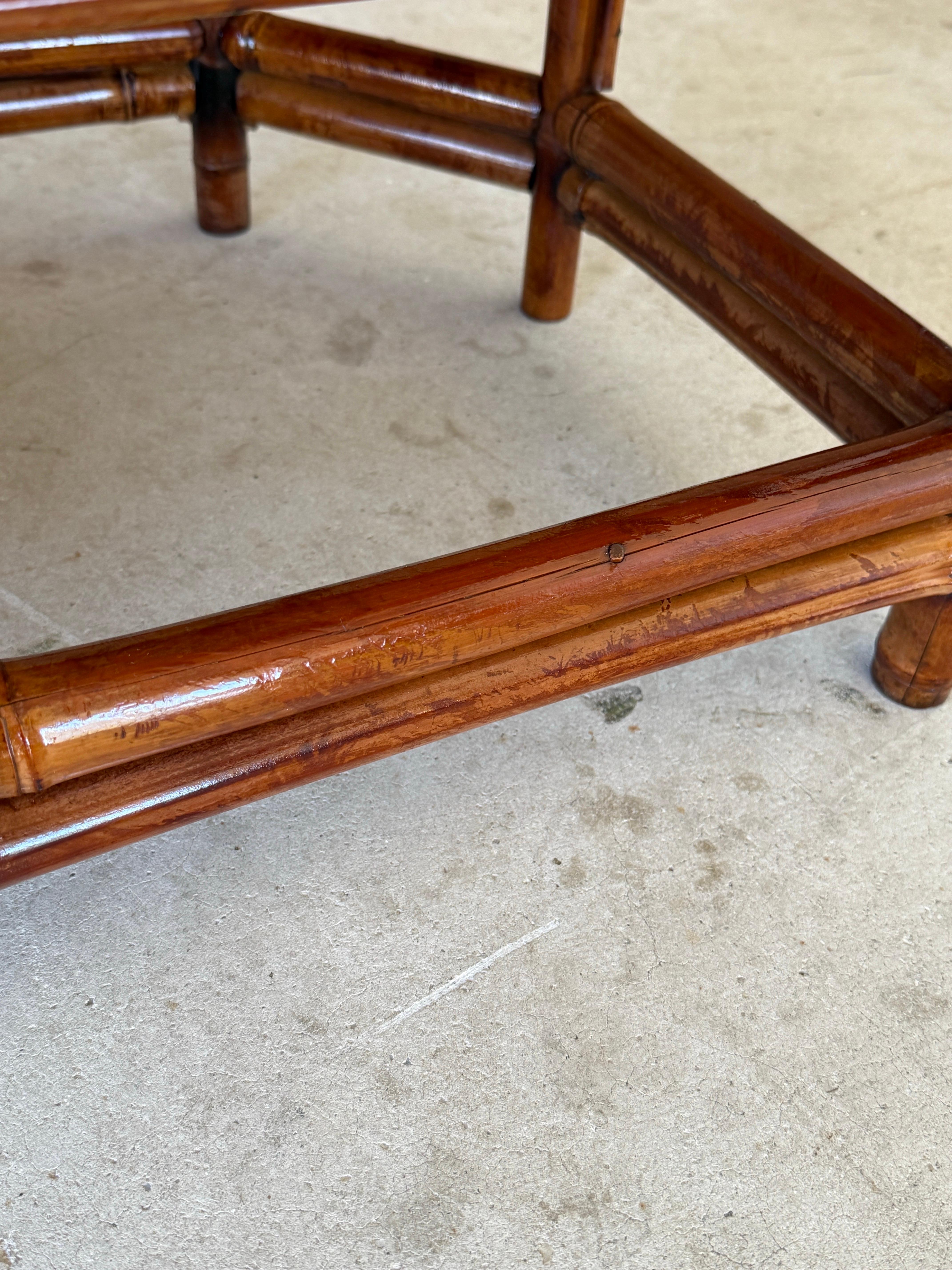 Mid-20th Century Restored Coastal Brighton Pavilion Bamboo Cane Side Chairs-Pair 9