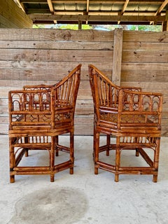 Sedie di canne di bambù del Brighton Pavilion restaurate della metà del 20° secolo.