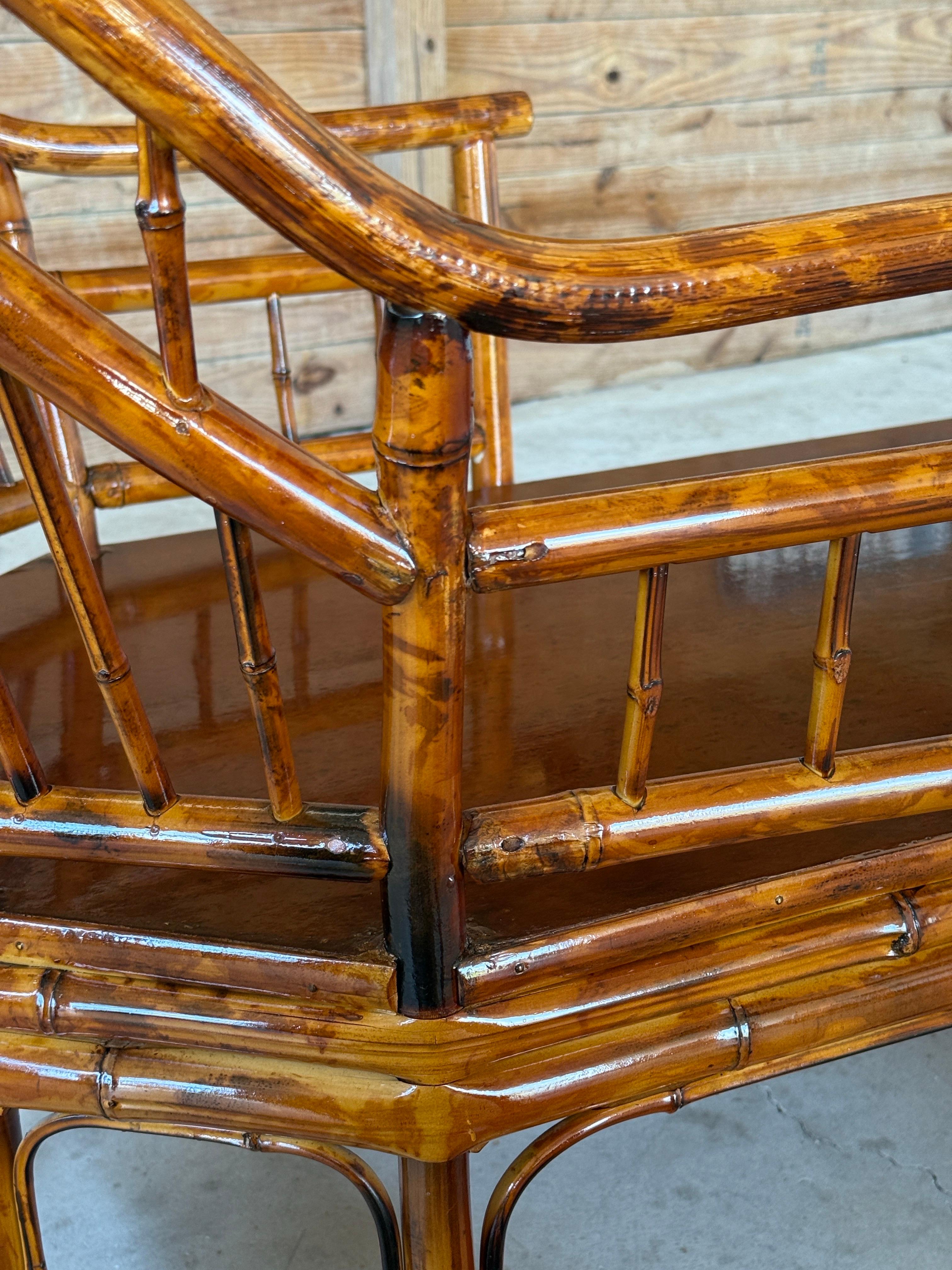 Chaise en bambou écossais restaurée du milieu du 20e siècle, dans le style de Brighto en vente 7