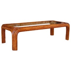 Mid-20th Century Restored Organic Modern Pencil Reed Coffee Table