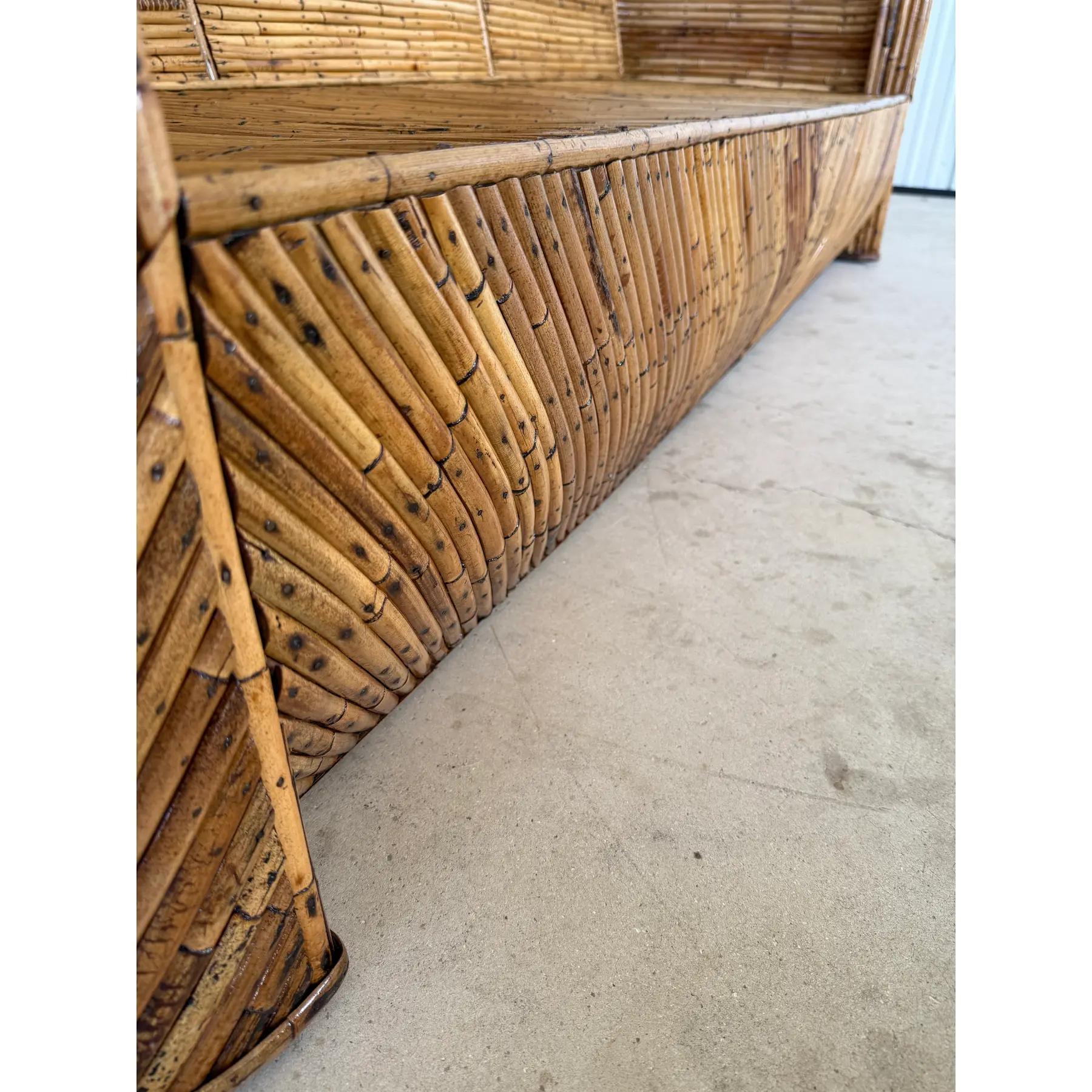 Mid-20th Century Restored Organic Modern Split Rattan Sculptural Sofa For Sale 8
