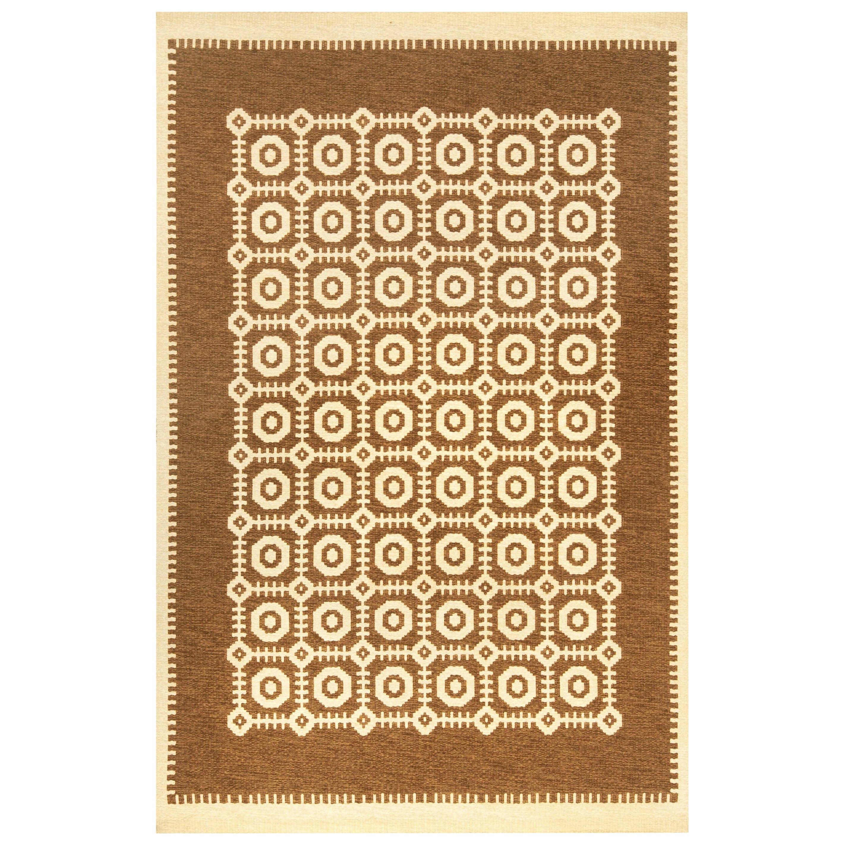 Mid-Century Modern Scandinavian Design Textural Ivory Geometric ...
