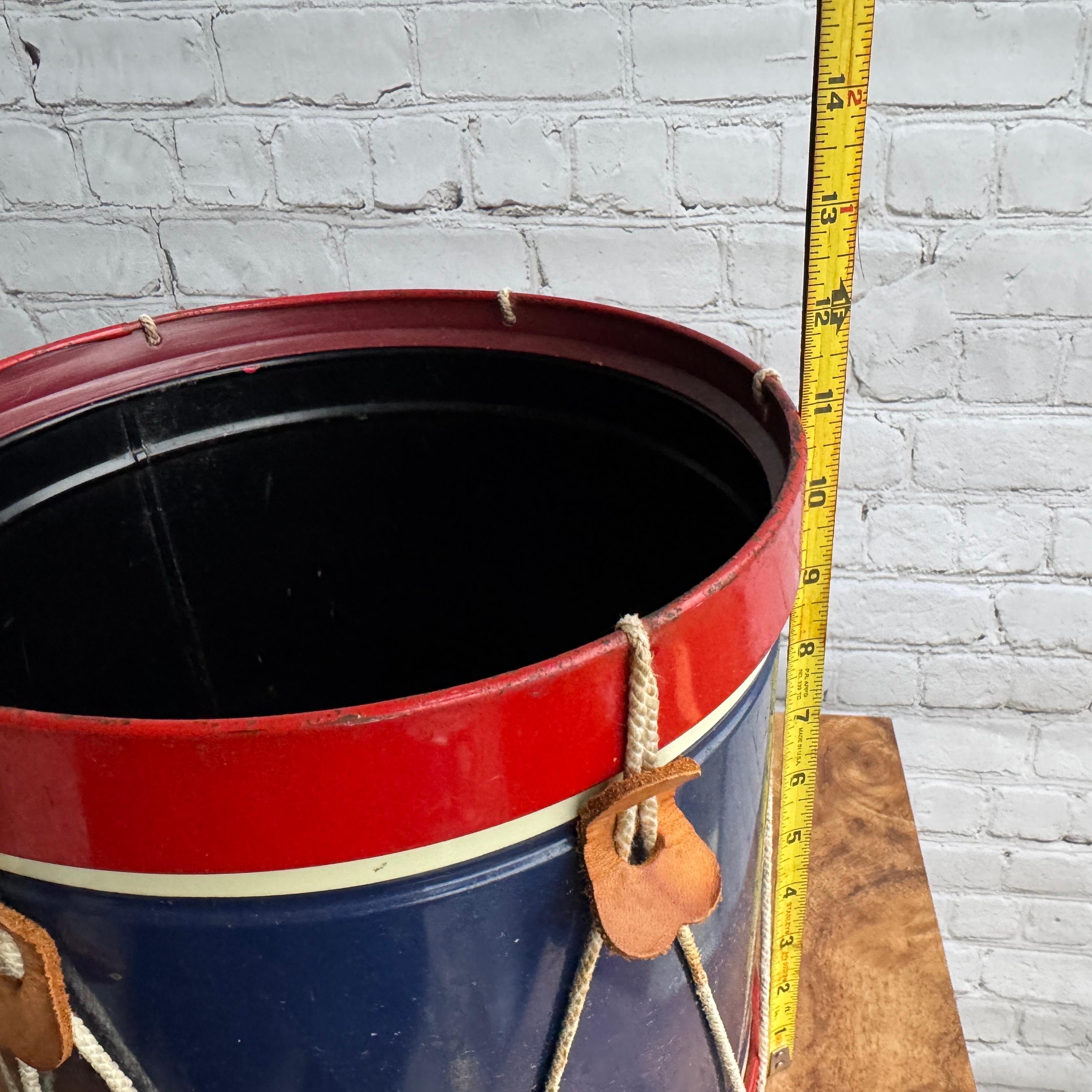 Mid 20th Century Revolutionary War Style Marching Drum Wastebasket For Sale 2
