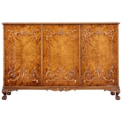 Mid-20th Century Rococo Inspired Birch Sideboard
