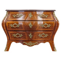 Vintage Mid 20th century rococo revival bombe kingwood mahogany chest of drawers