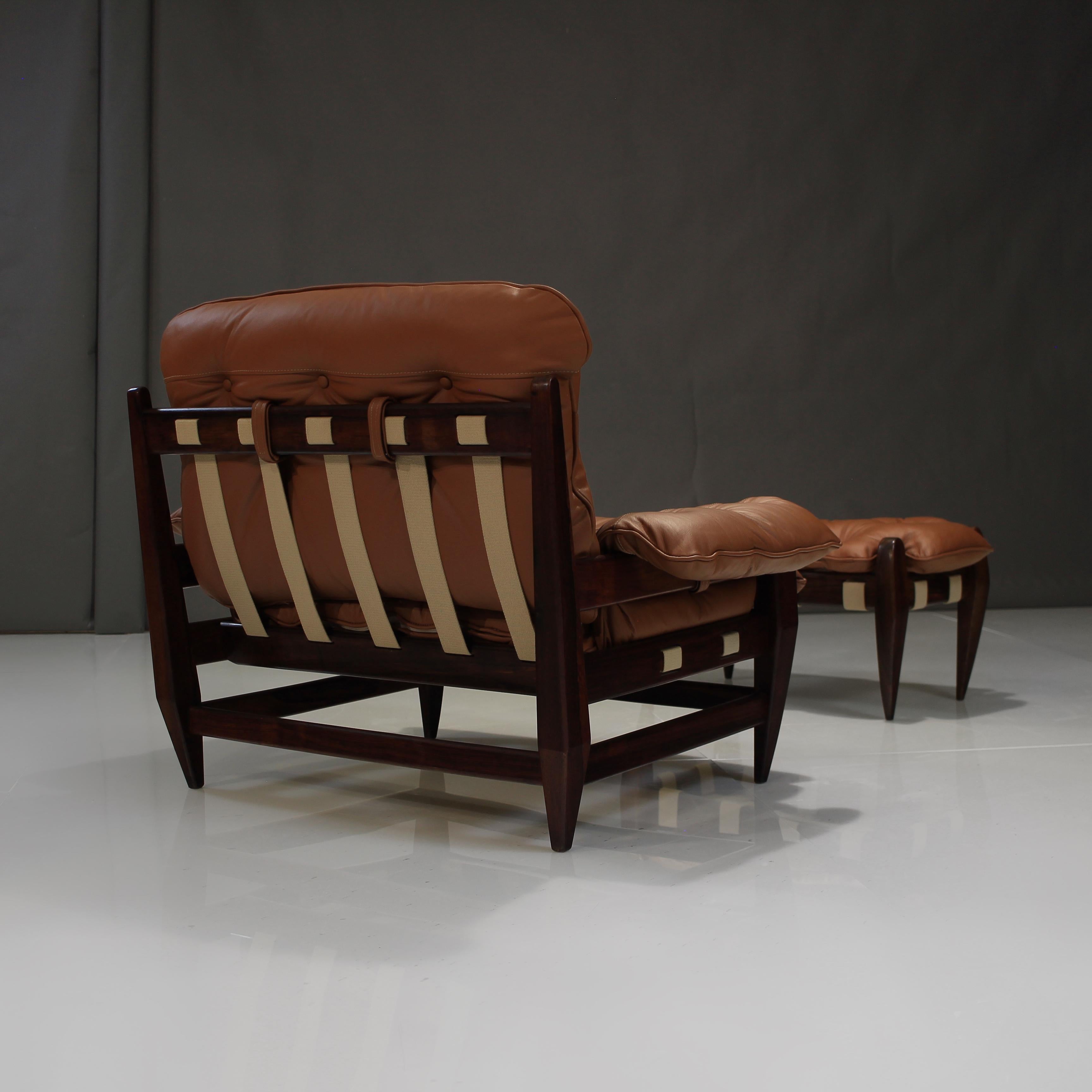 Mid-20th Century 'Rodeio' Chair and Ottoman by Jean Gillon 2