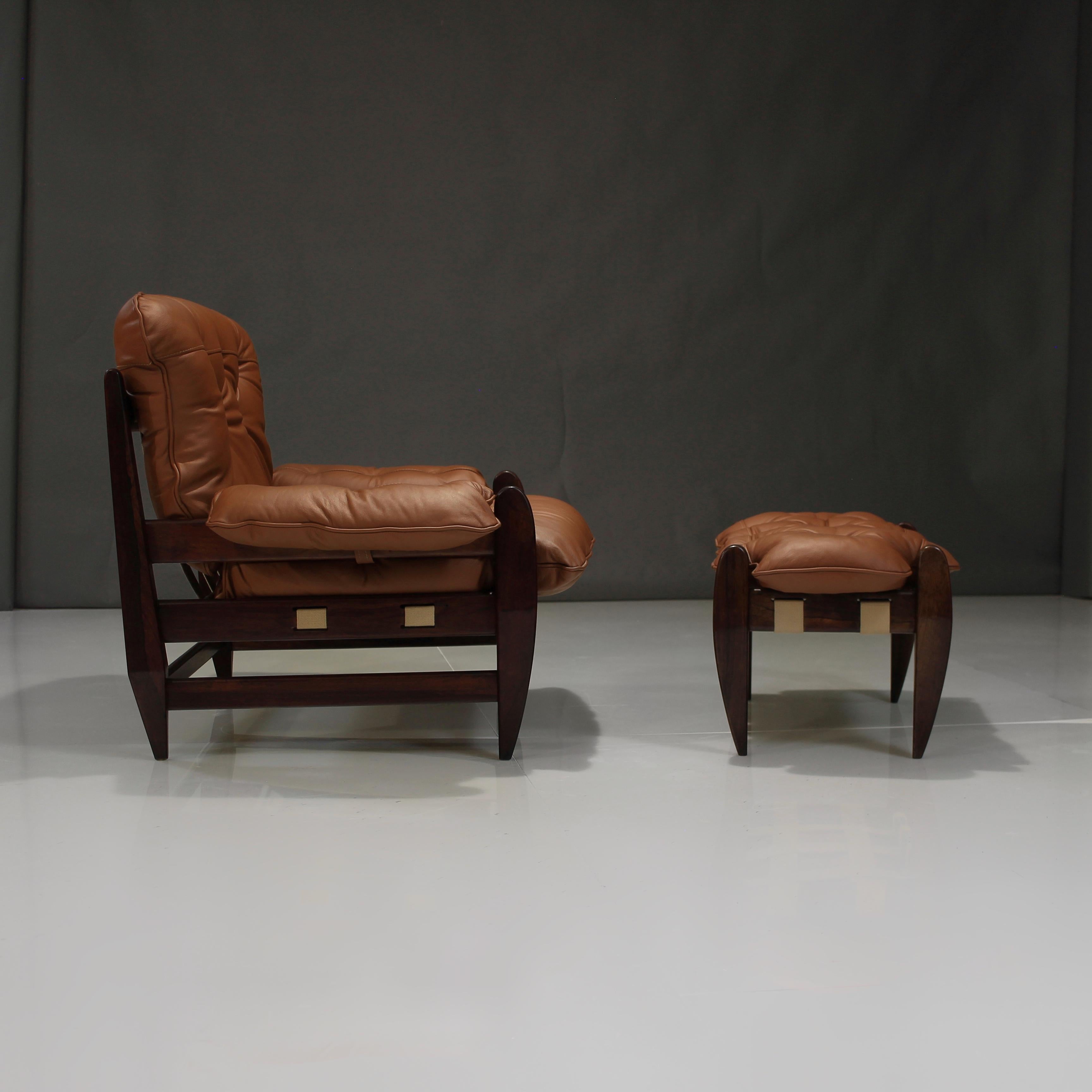 Mid-20th Century 'Rodeio' Chair and Ottoman by Jean Gillon 3