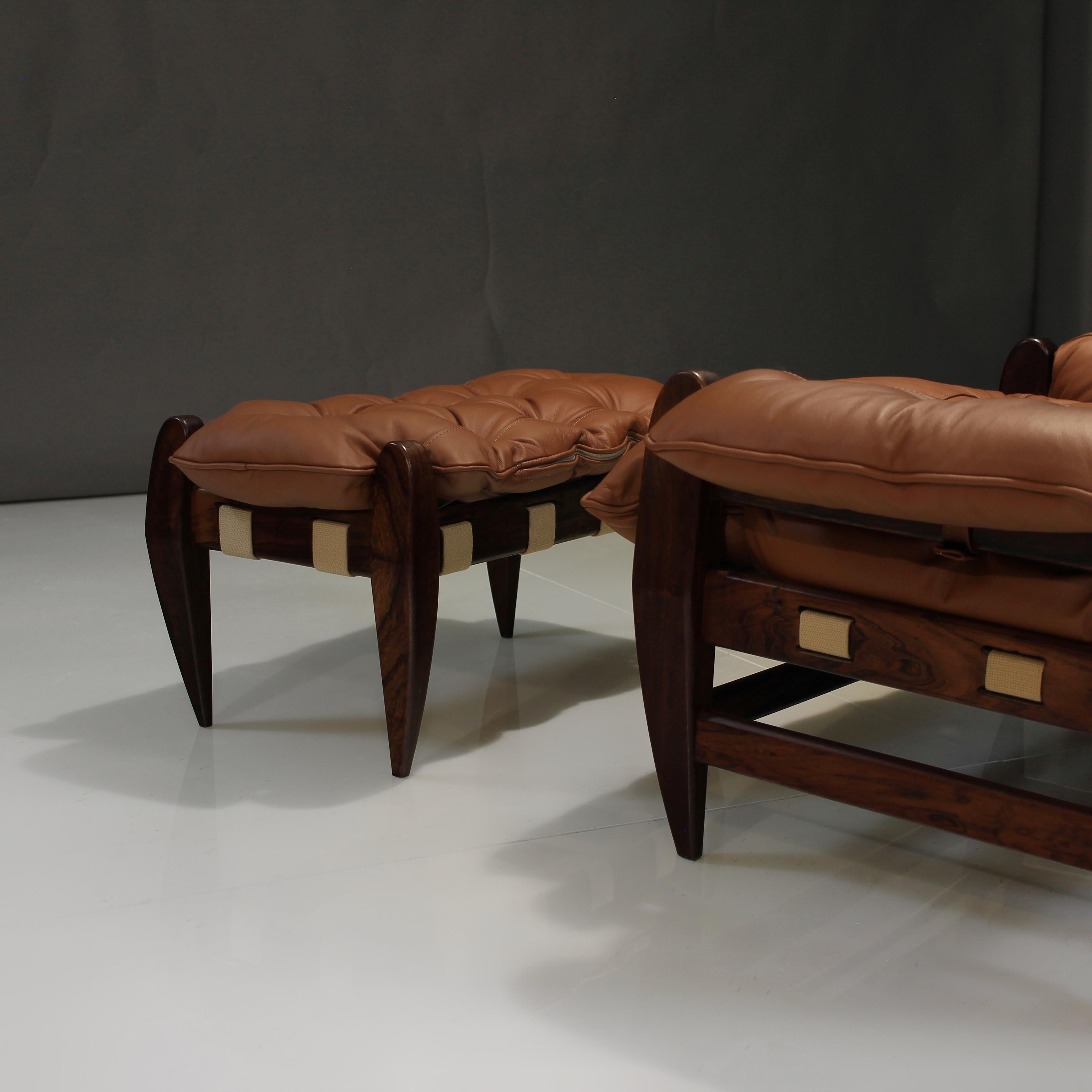 Mid-20th Century 'Rodeio' Chair and Ottoman by Jean Gillon 10