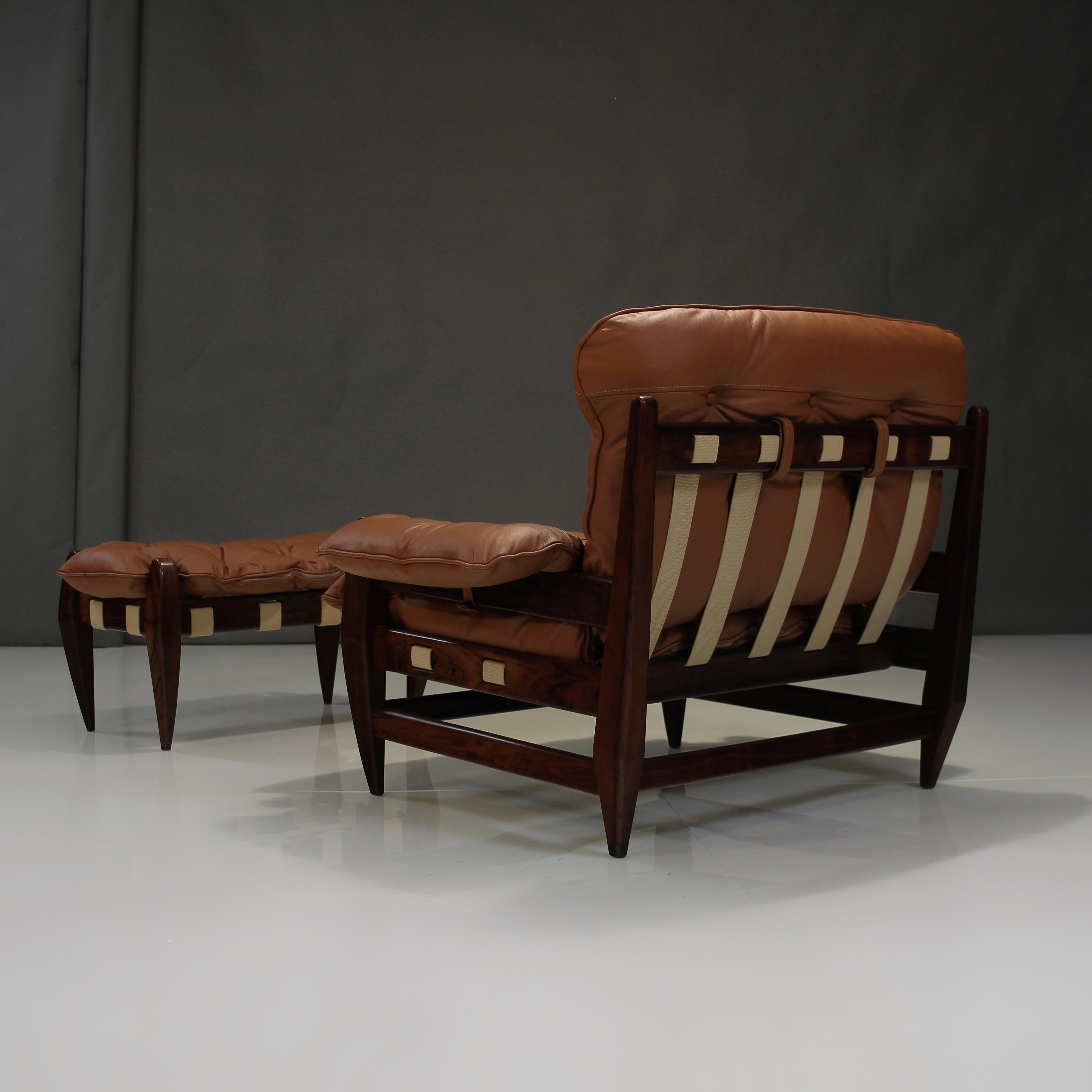 Mid-20th Century 'Rodeio' Chair and Ottoman by Jean Gillon 1