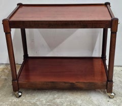 Mid-20th Century Romanian Cherry Rolling Bar Cart